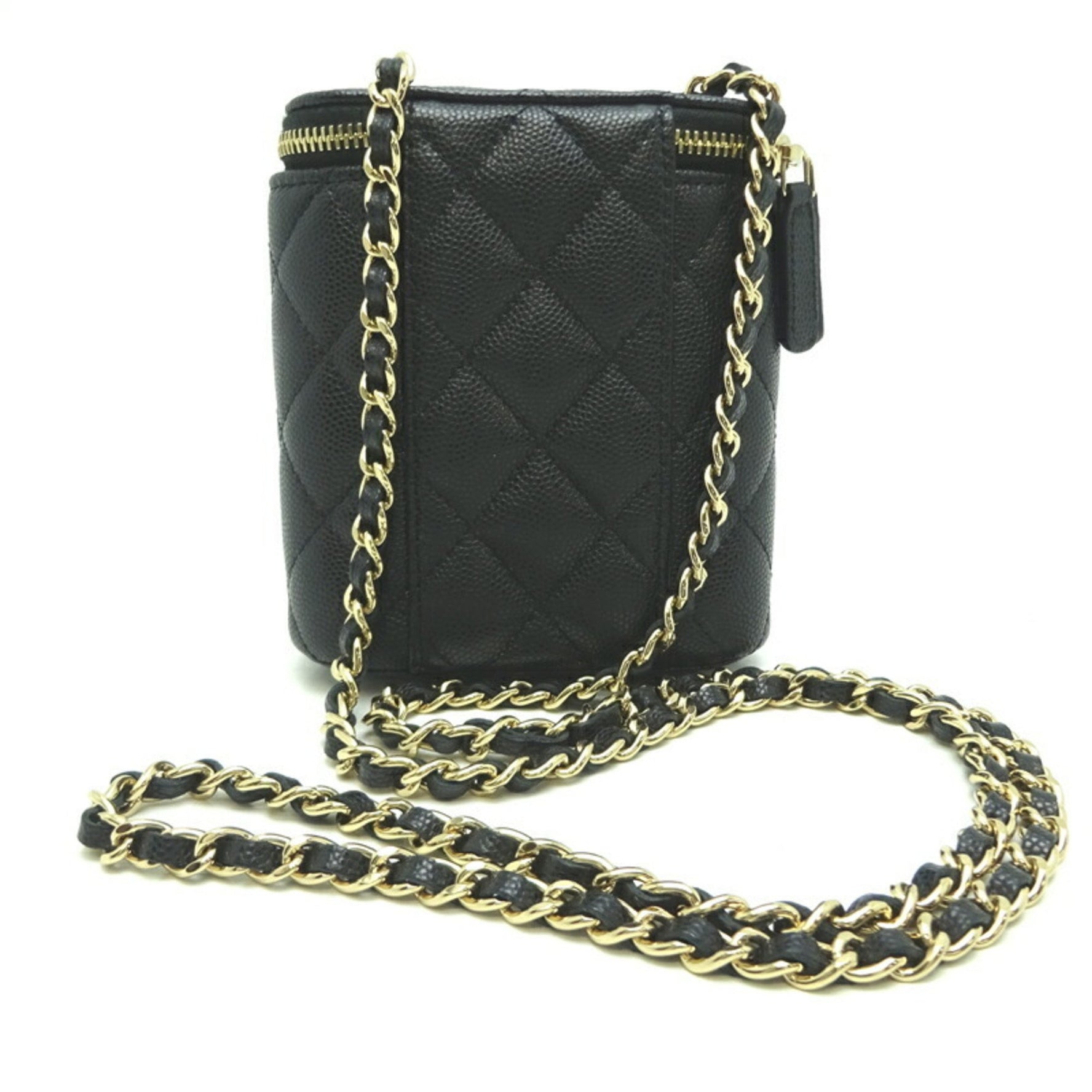 Chanel Matelasse Vanity Chain Shoulder Bag Caviar Skin Noir (Black)