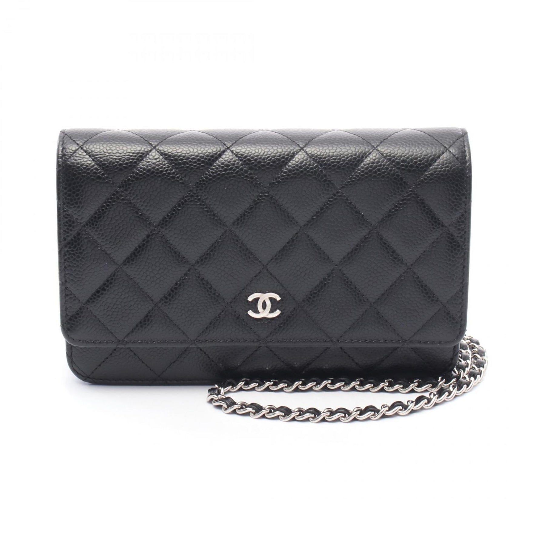 CHANEL Matelasse Shoulder Bag, Calfskin Leather, Women's, Black, AP0250