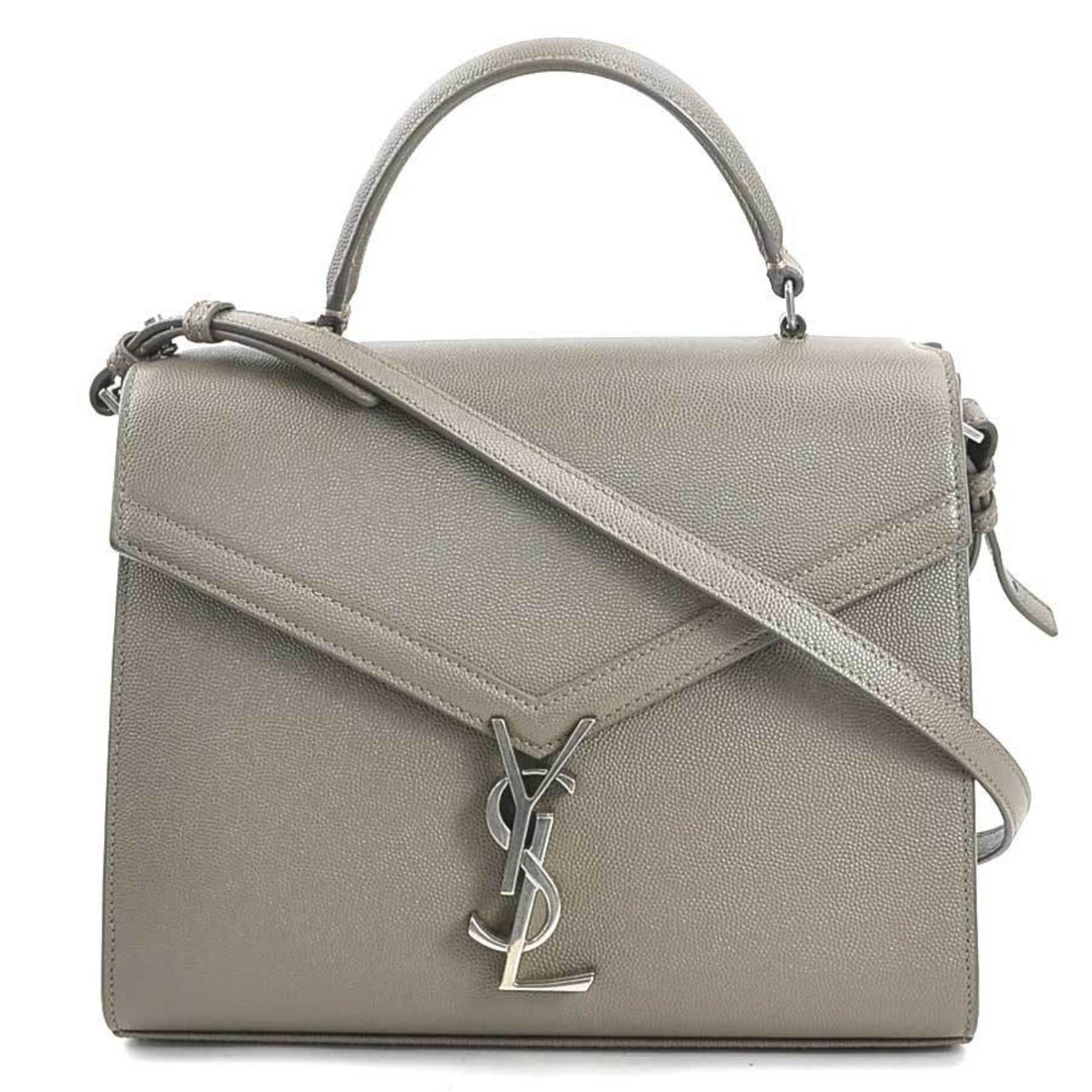 Saint Laurent SAINT LAURENT handbag shoulder bag leather grey silver women's e59596a