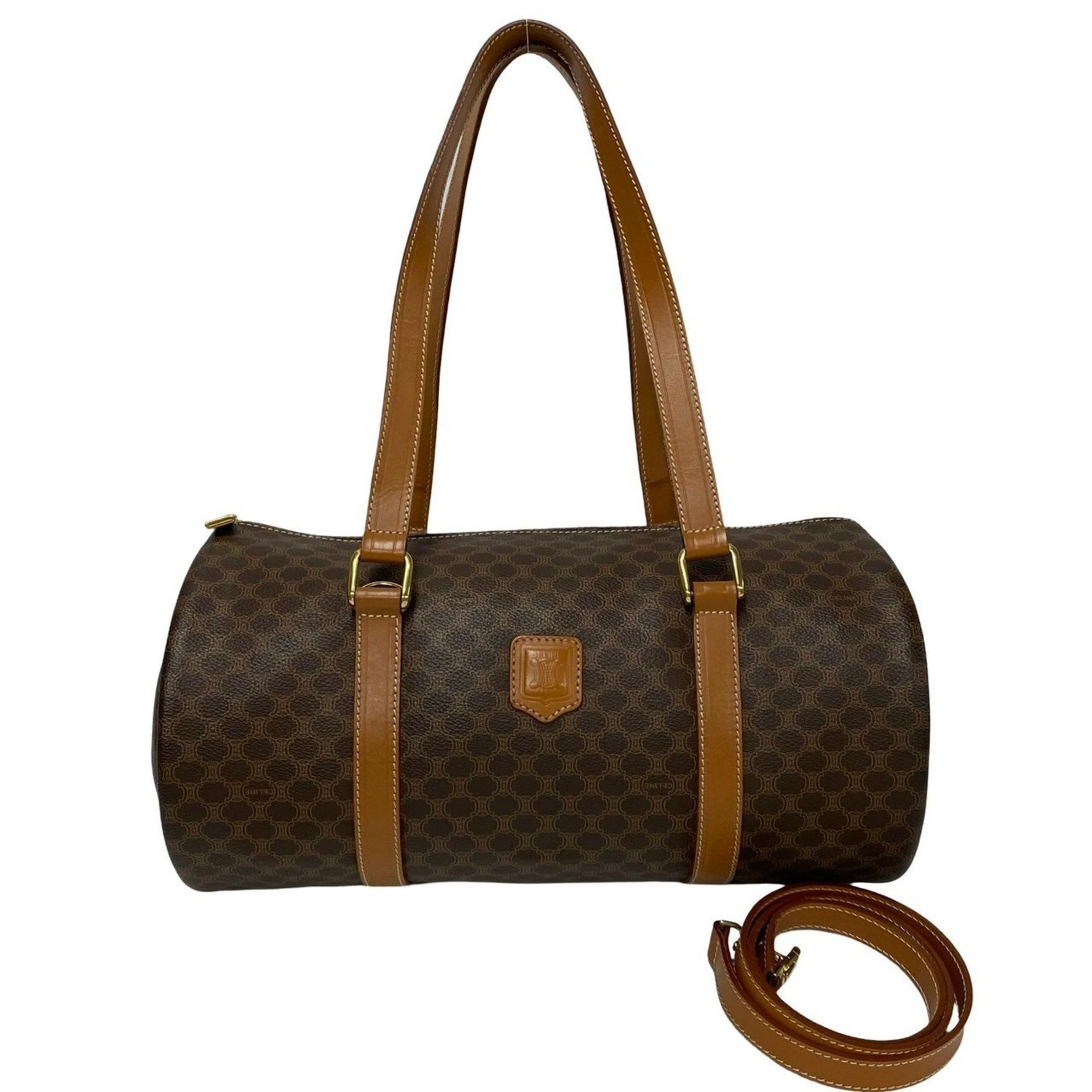 CELINE Macadam Blason Triomphe Leather Handbag/Shoulder Bag
