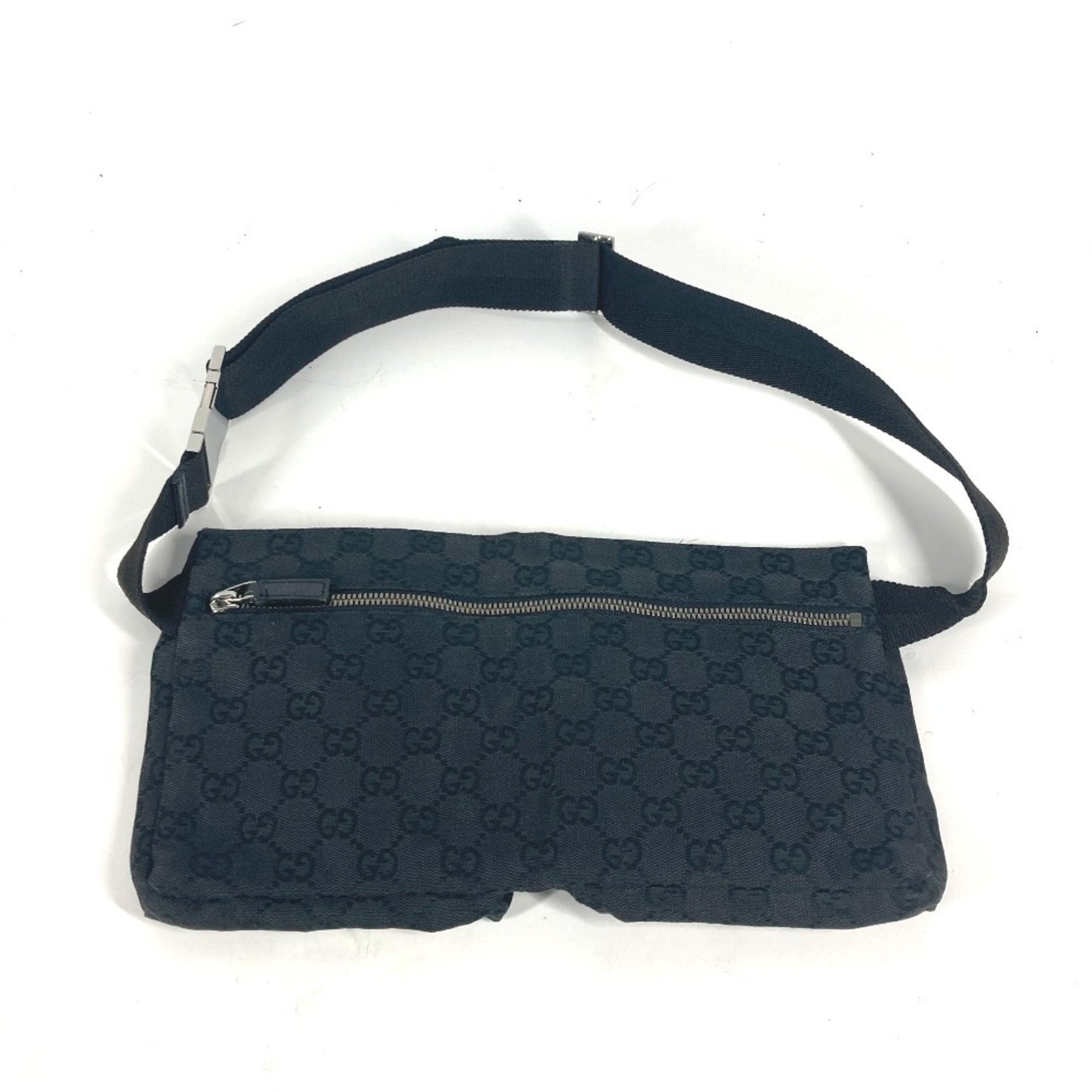 GUCCI GG Canvas Double Pocket Body Bag/Waist Pouch/Fast Bag in