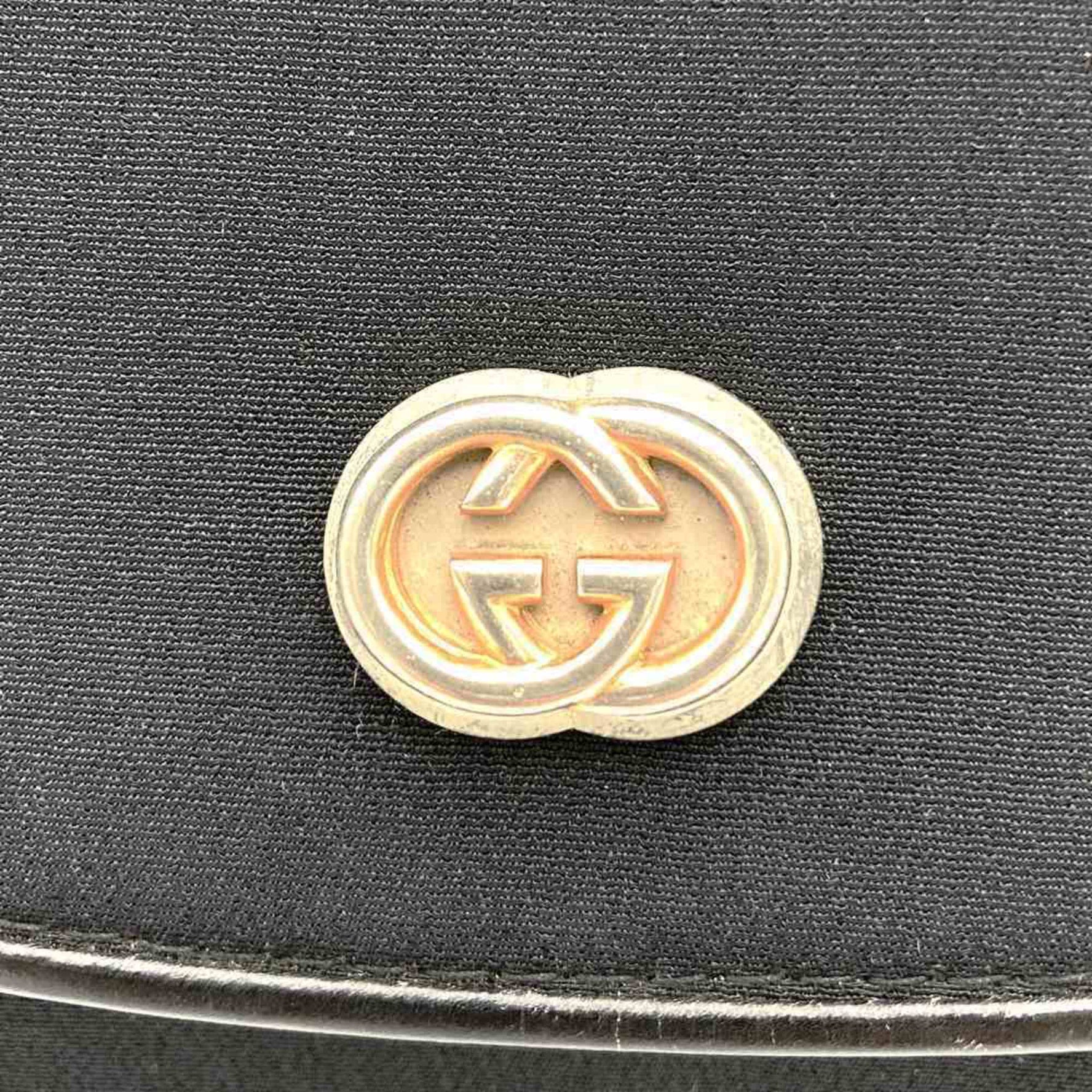 GUCCI Gucci Handbag Chain Bag Canvas Black Shoulder Women's