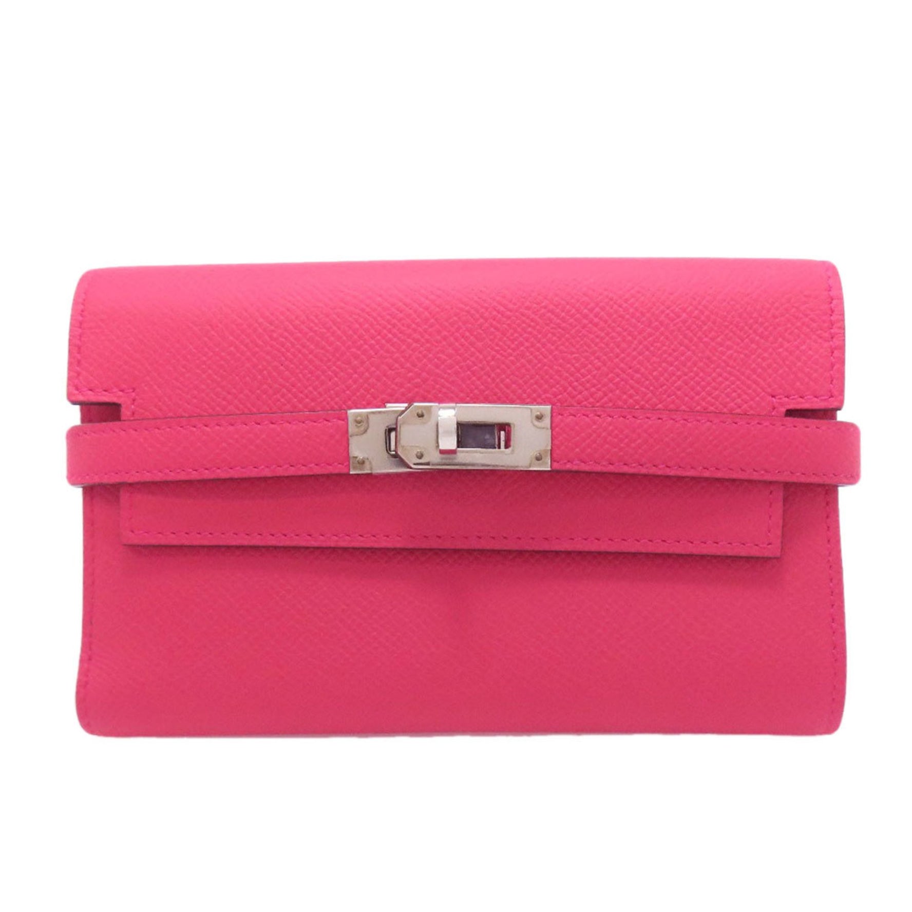 Hermes Hermès Kelly Wallet Compact Rose Extreme Silver Hardware Bifold Epson