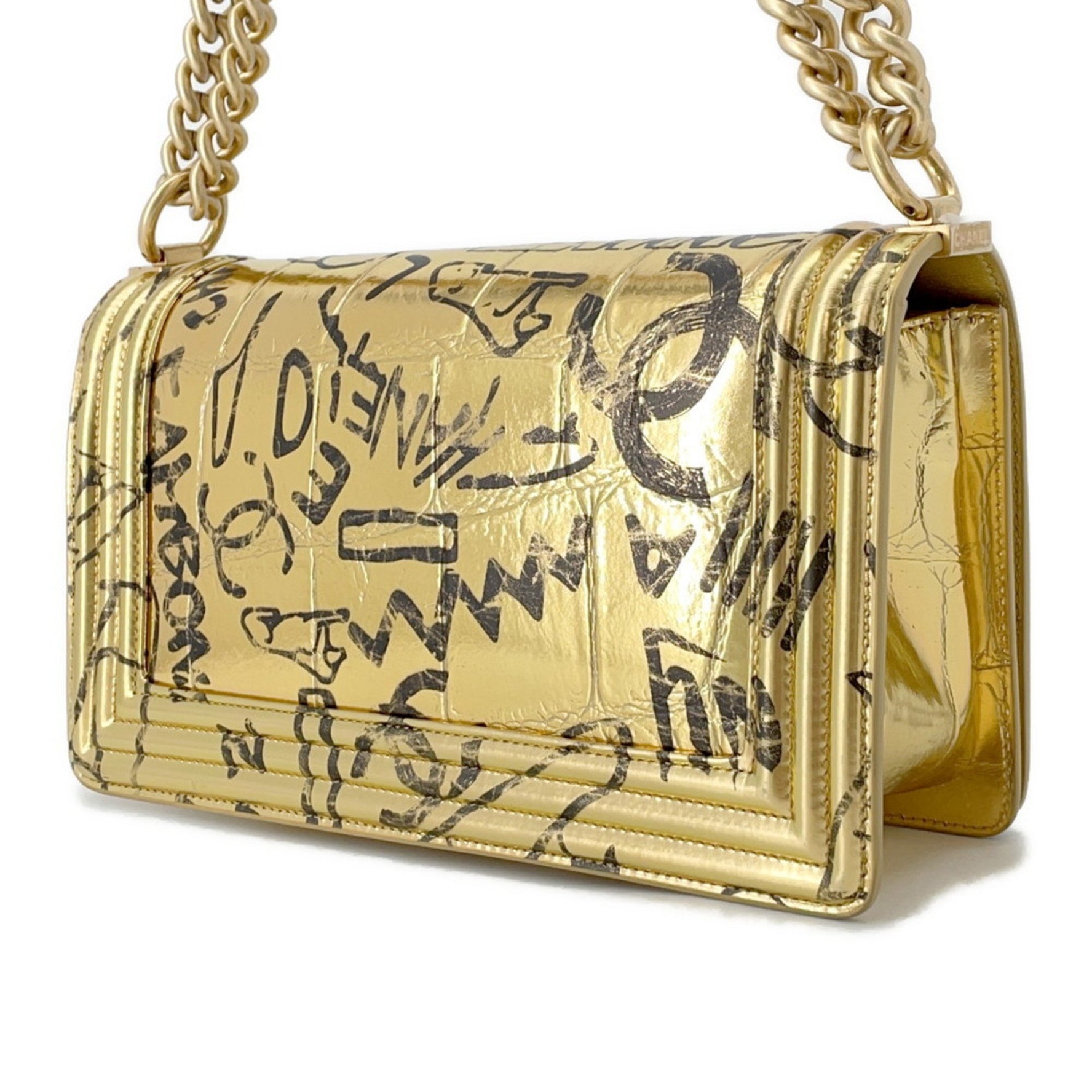 Chanel Chain Shoulder Bag Boy Embossed Leather Coco Mark Sale Item