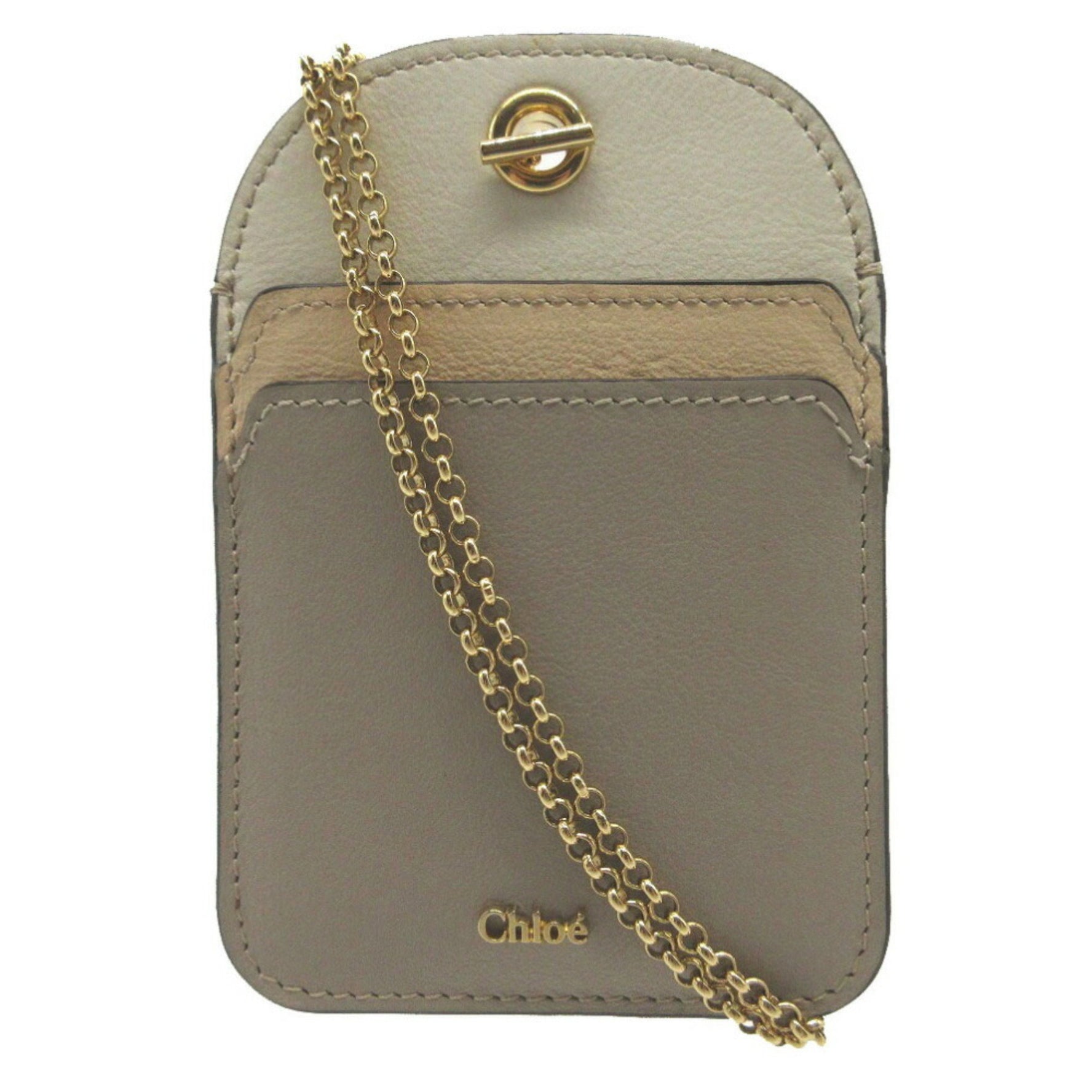 Chloé Chloe WALDEN Card Case Leather Beige