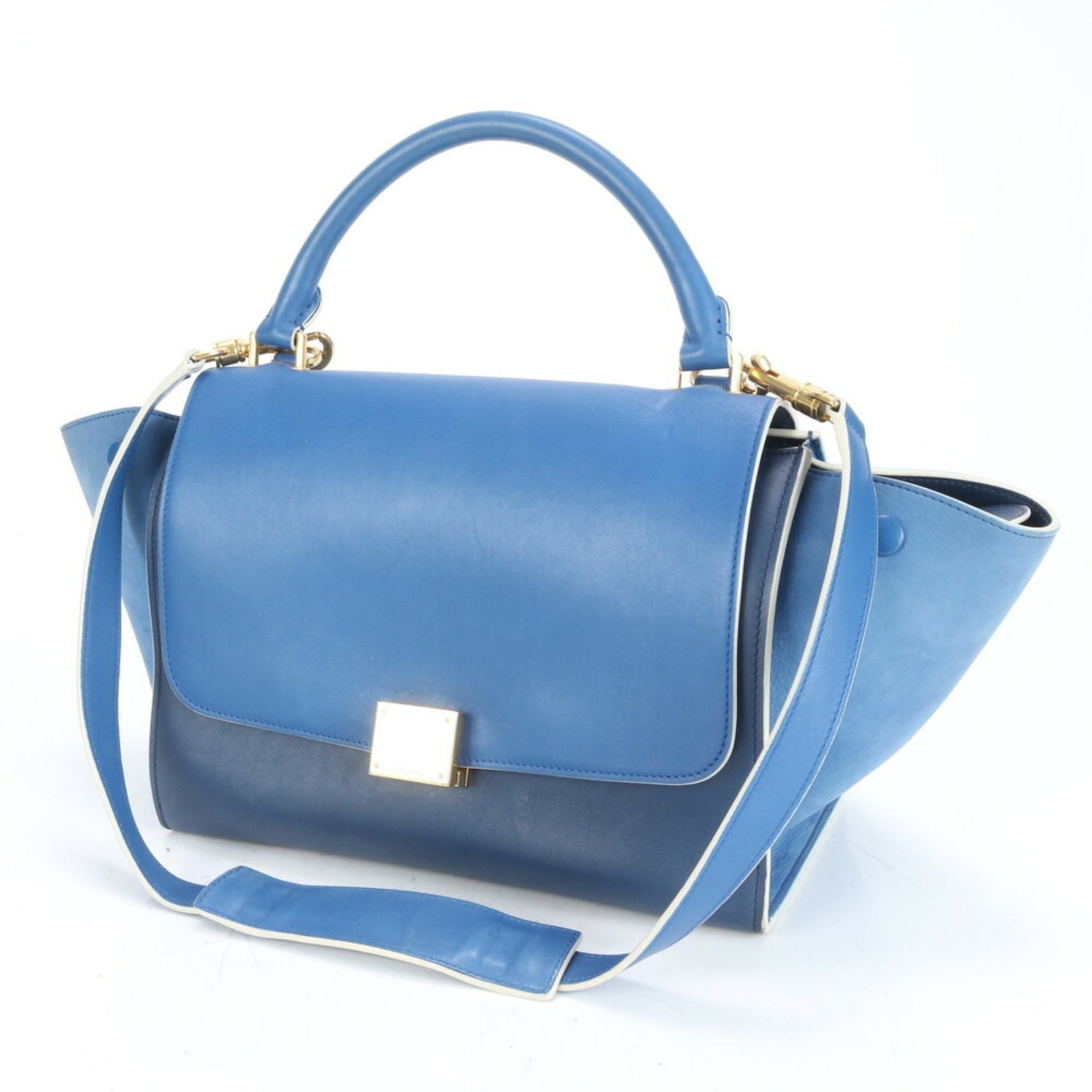 Celine Trapeze Small Leather Shoulder Bag/Tote Bag/Handbag with Gold Hardware for Women