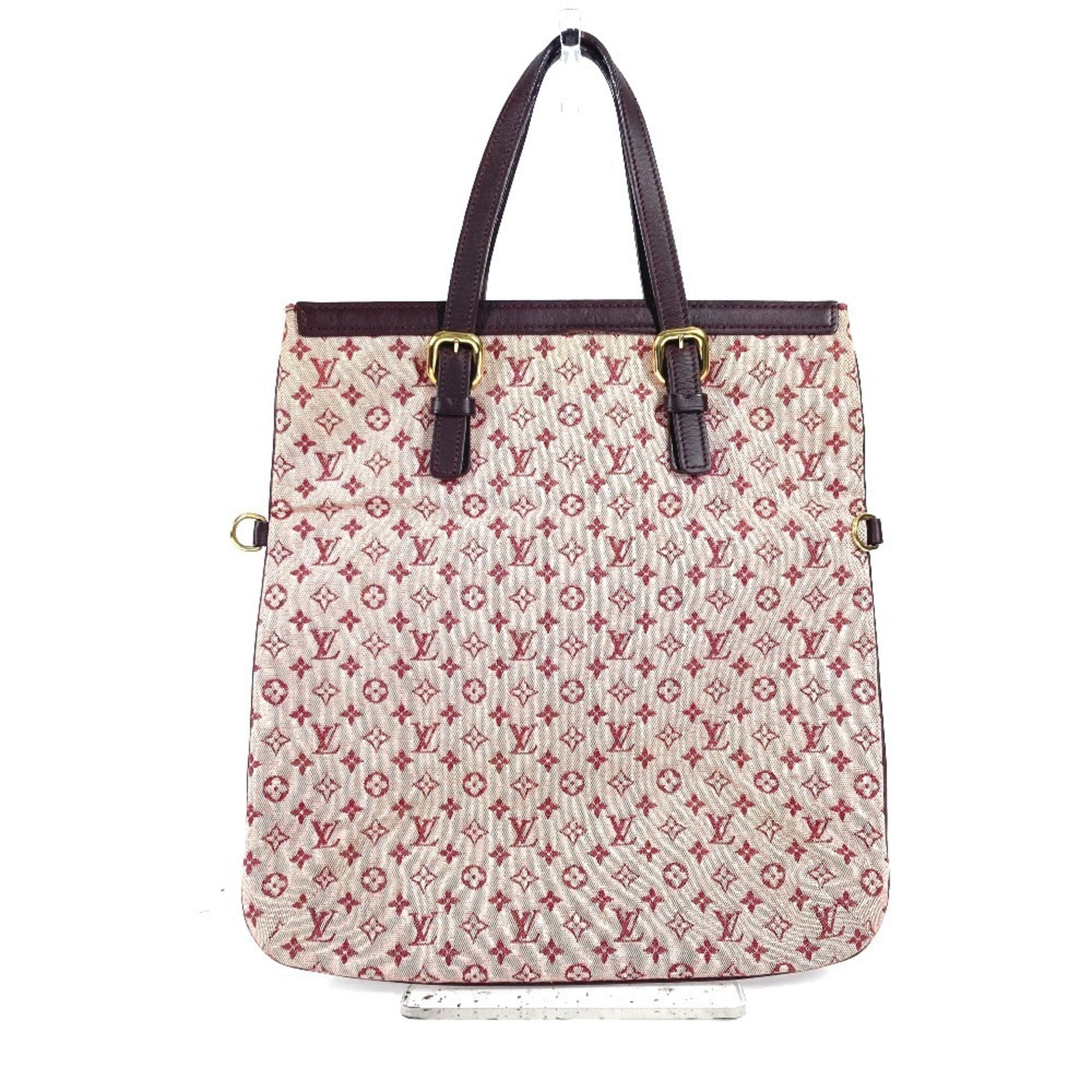 Louis Vuitton Monogram Mini Francoise Shoulder Handbag Tote Bag Canvas Cerise Red