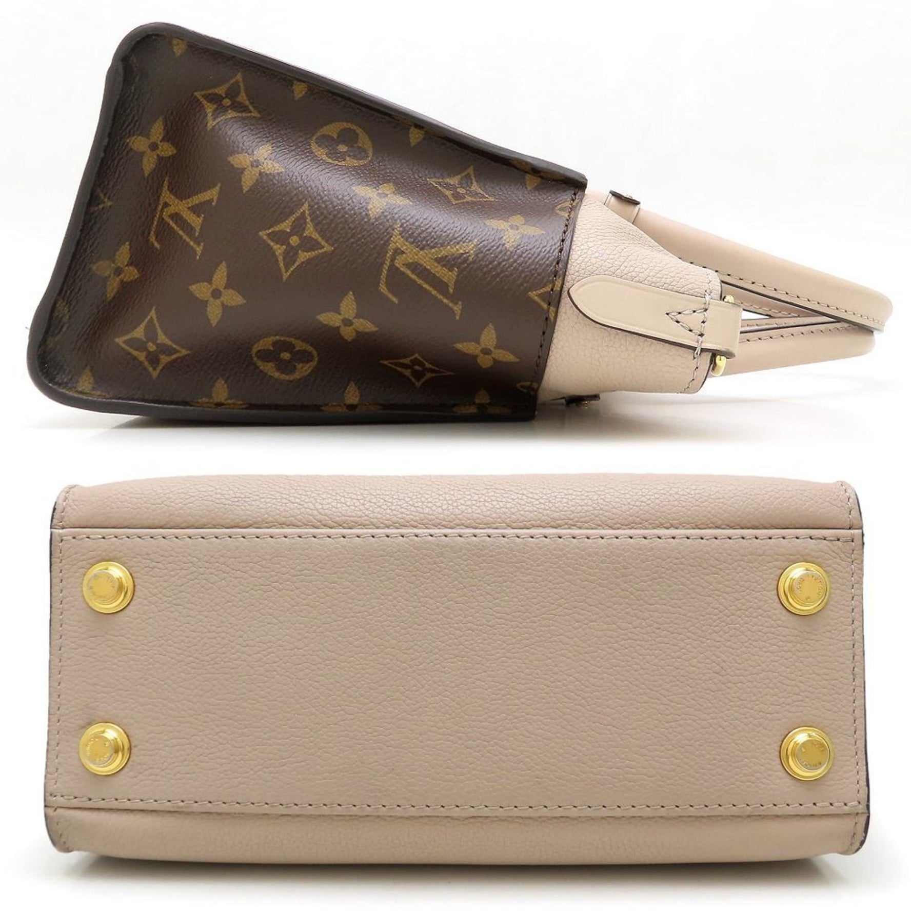 Louis Vuitton Monogram On My Side PM Handbag Greige Brown