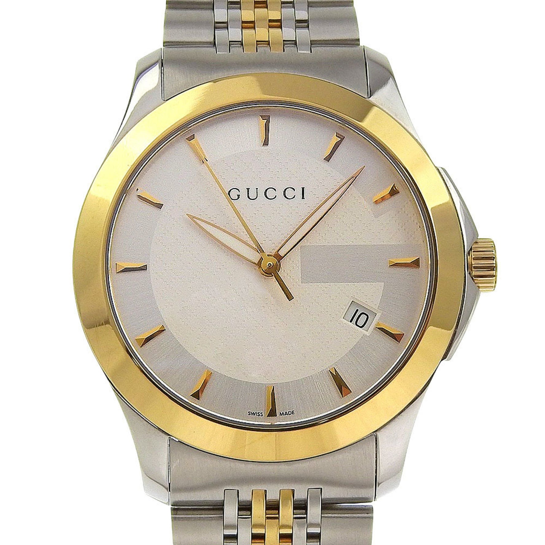 Gucci G Timeless Watch, Stainless Steel, Quartz Analog Display, White Dial