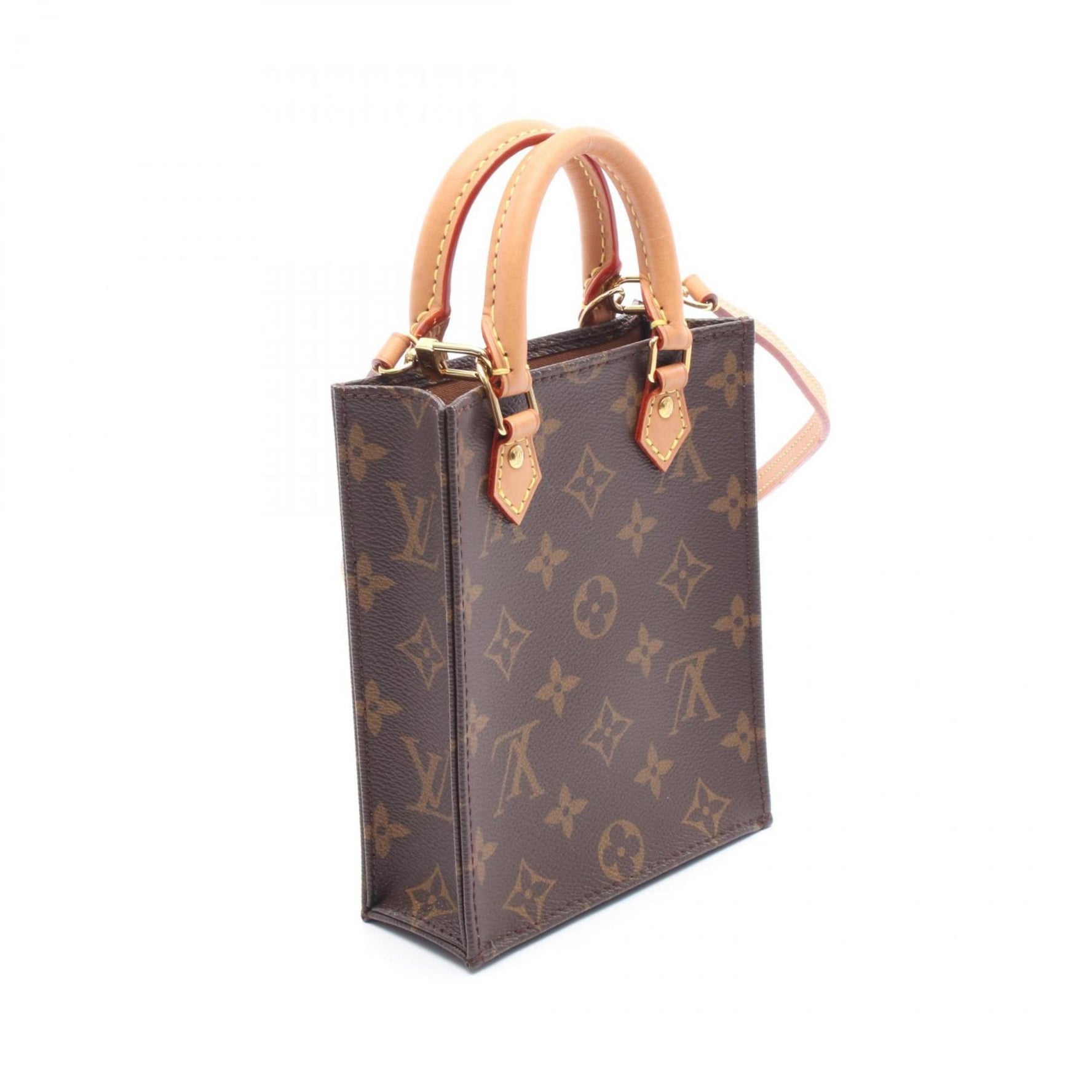 Louis Vuitton Petite Sac Plat Handbag, PVC-Coated Canvas and Leather, Monogram