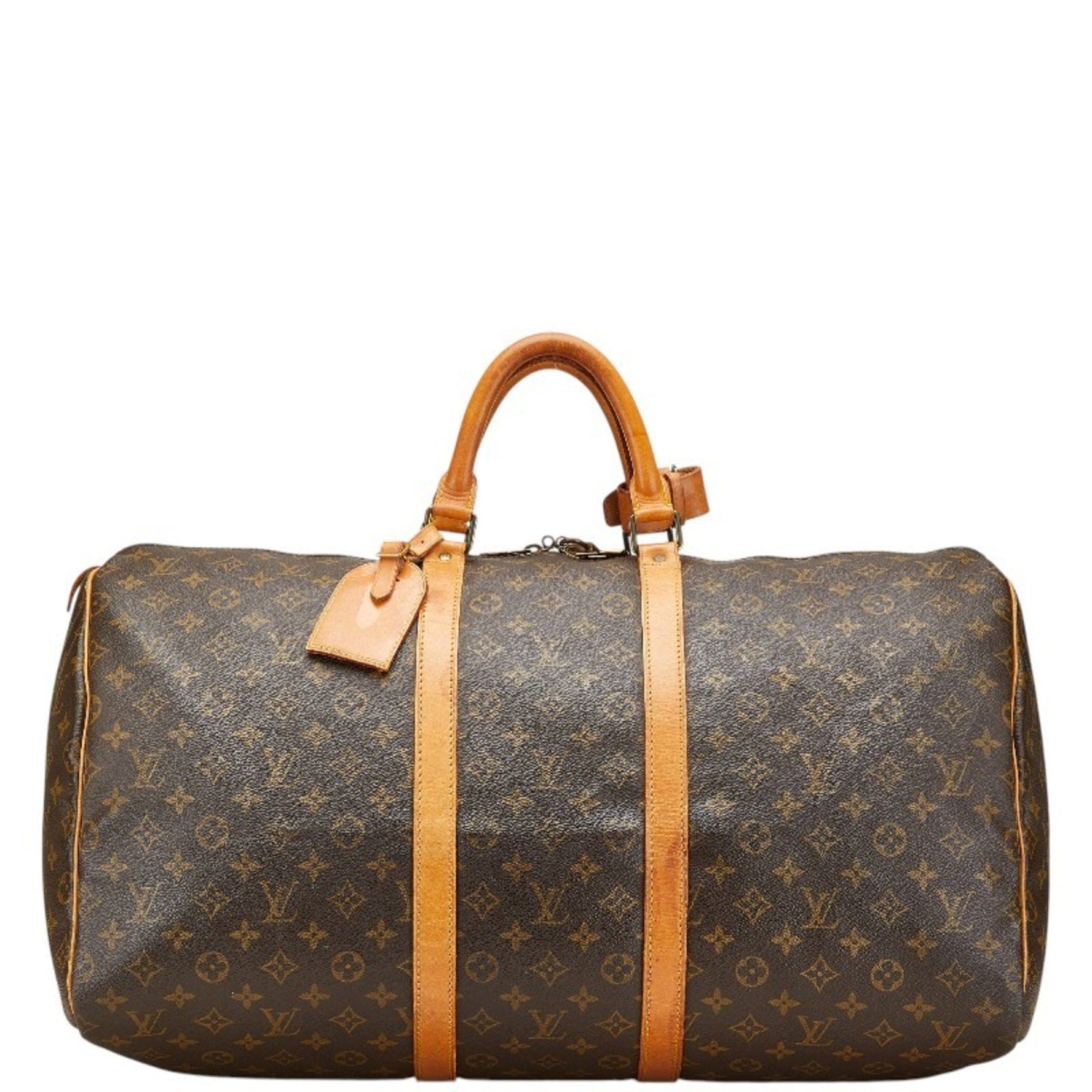 Louis Vuitton Monogram Keepall 55 Boston Bag Brown PVC Leather Women's LOUIS VUITTON