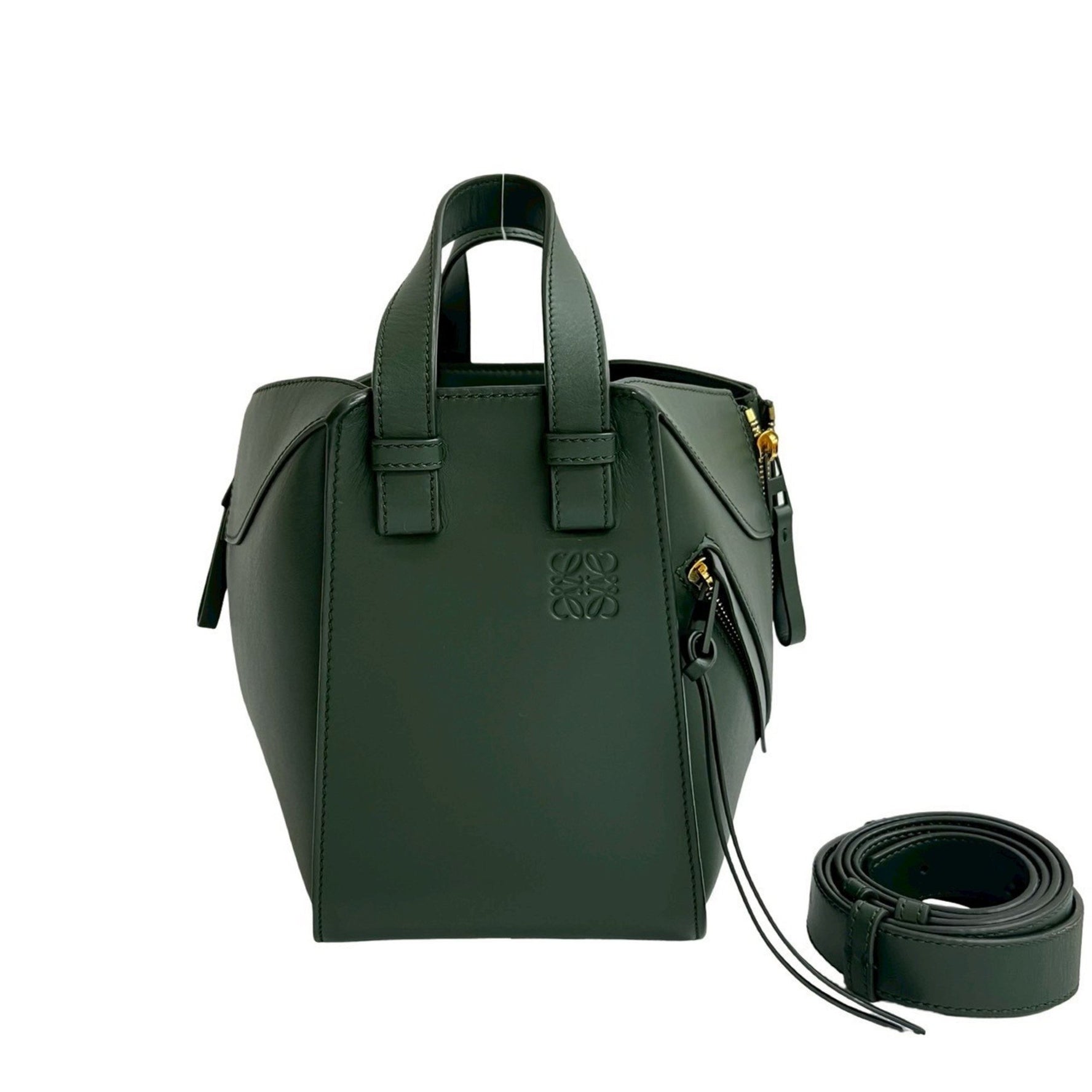 Unused, stored LOEWE Hammock Compact Anagram Logo Leather Handbag/Shoulder Bag 033-8