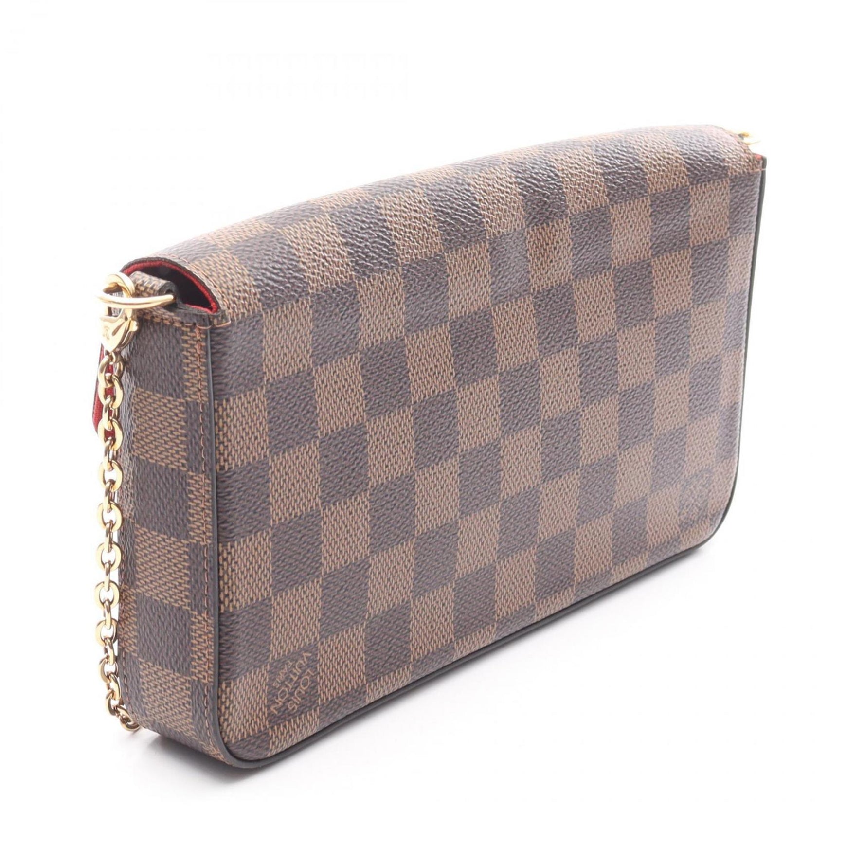 Louis Vuitton Felicie Pochette Shoulder Bag, PVC-Coated Canvas, Damier Leather, Brown