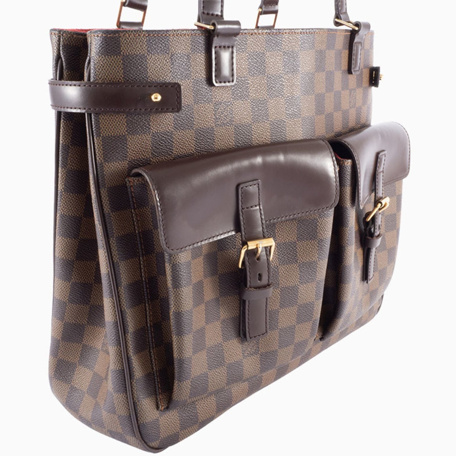 Louis Vuitton Uzes Damier Tote Bag Ebene Canvas