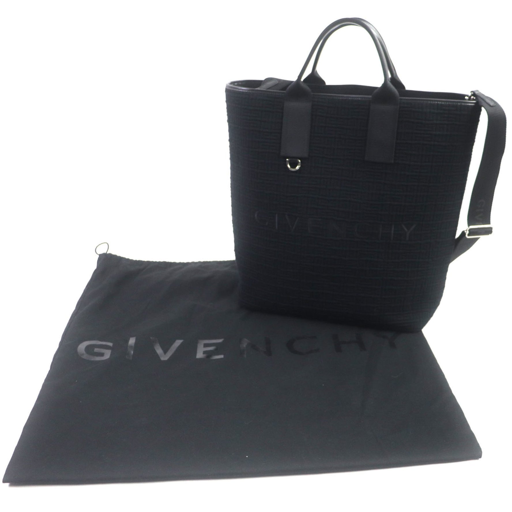 GIVENCHY G ESSEN TIALS Canvas and Leather Logo Tote Bag, with Dust Made in Italy