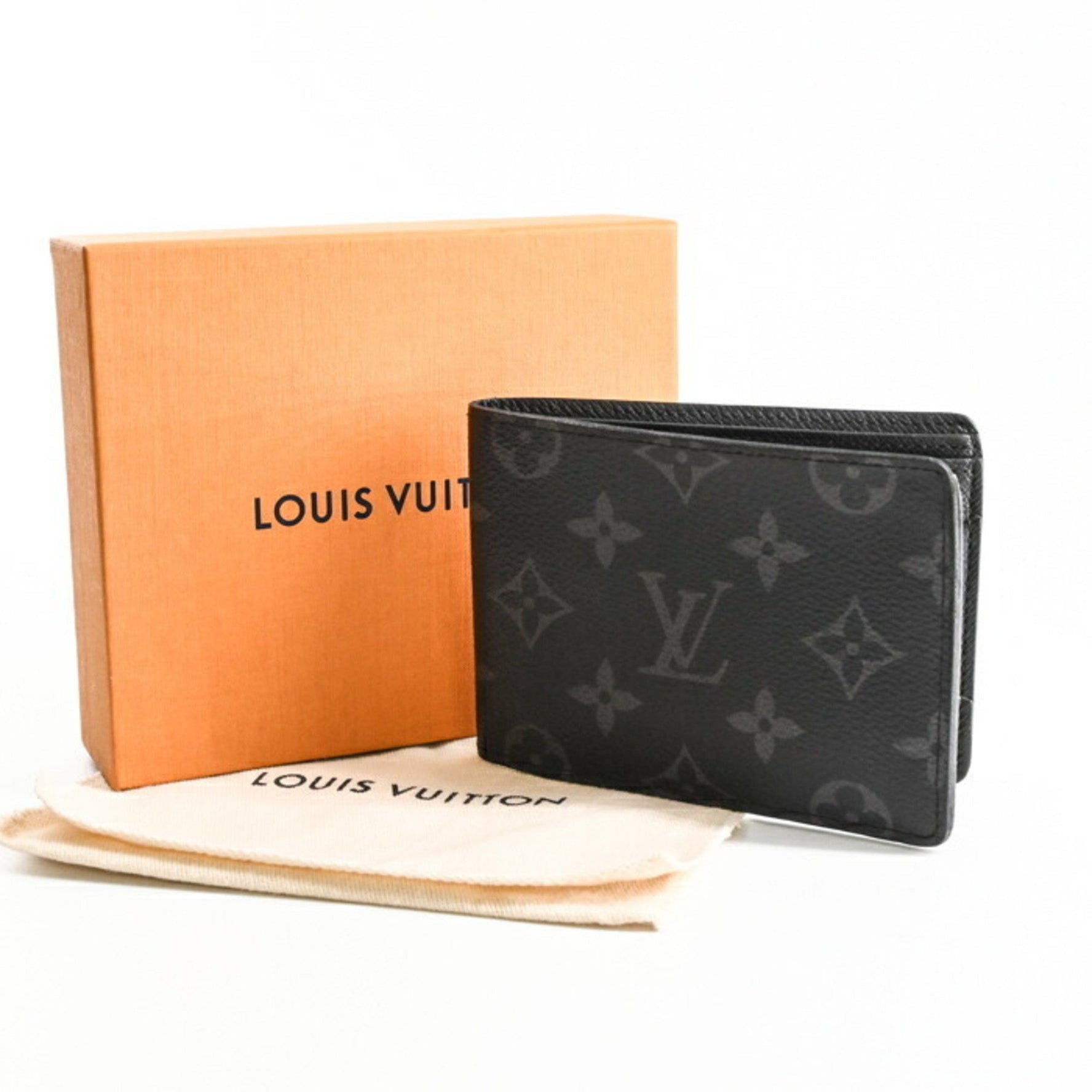 Louis Vuitton Monogram Eclipse Portefeuille Multiple Bifold Wallet with Bill