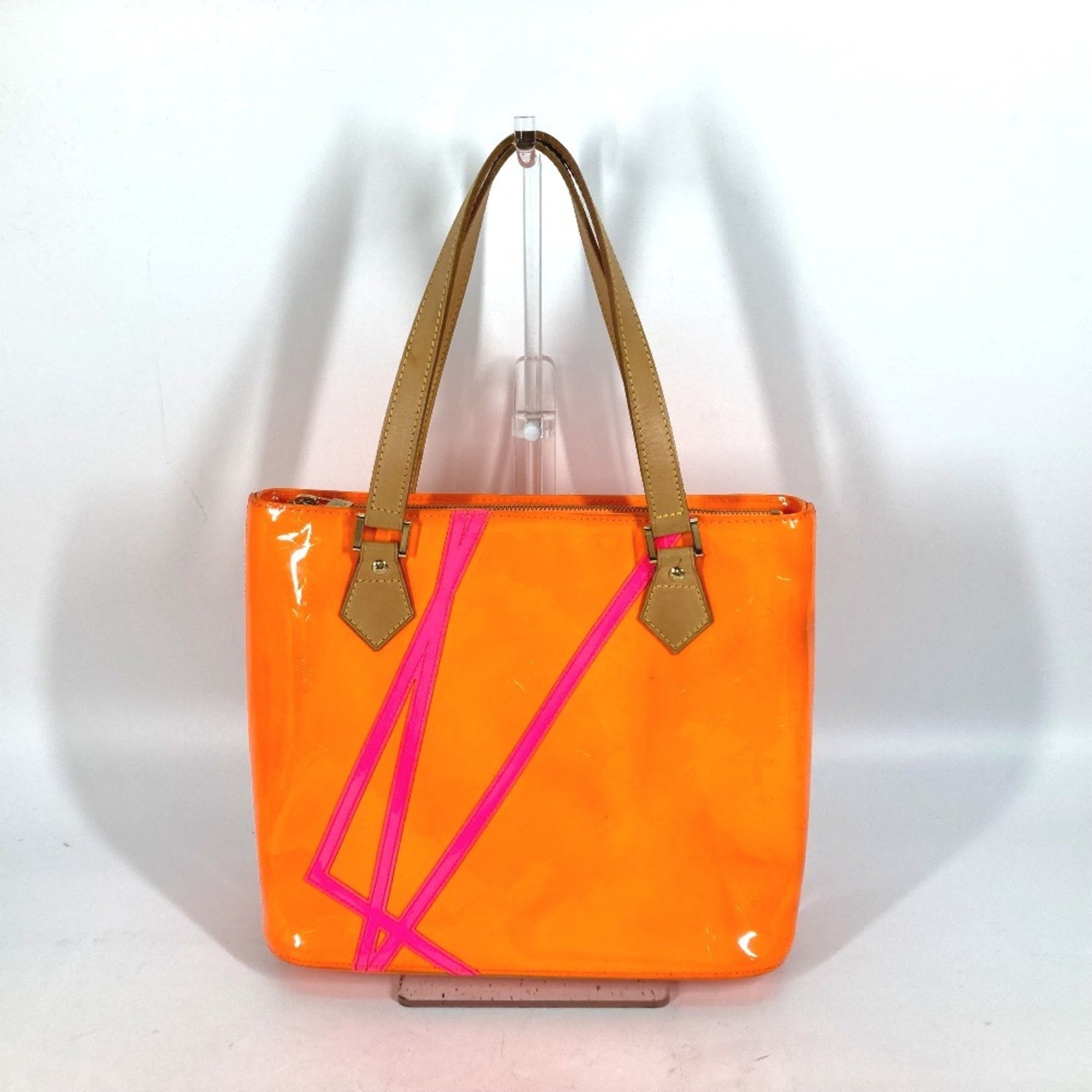 LOUIS VUITTON M91935 Monogram Vernis Fluo Houston 2002 Christmas Limited Edition Tote Bag/Shoulder Bag Canvas Women's Orange
