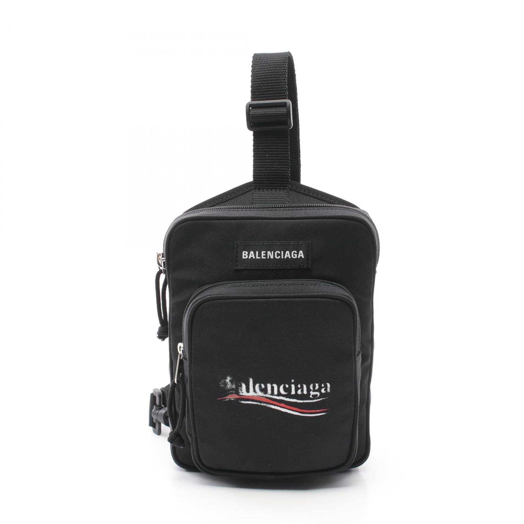 BALENCIAGA Explorer Waist Bag, Body Nylon Canvas, Men's, Black, 6202602AA291090