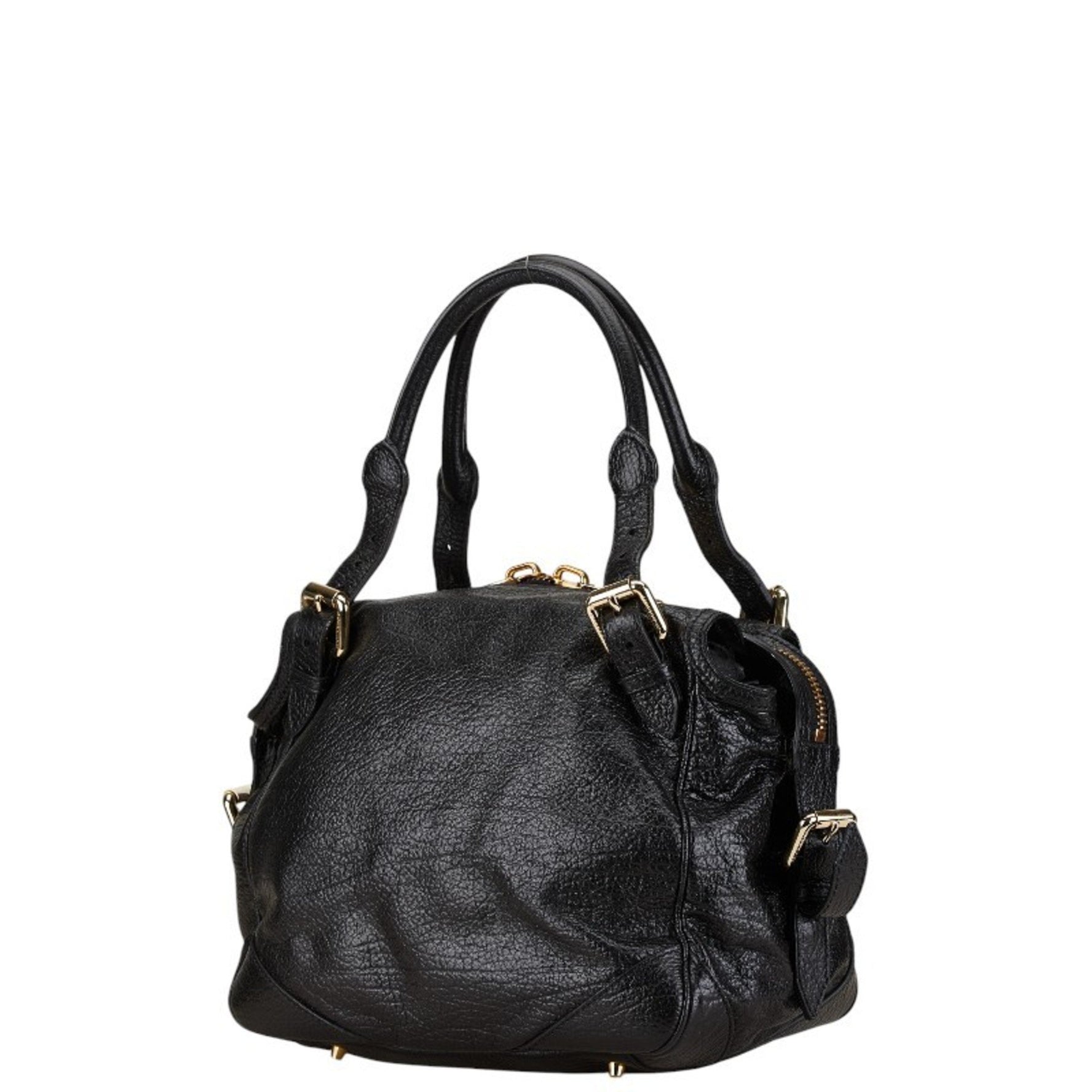 Burberry Plate Tote Bag Shoulder Leather