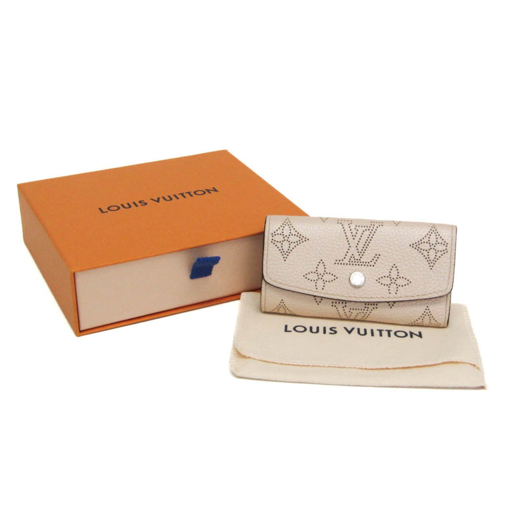 Louis Vuitton Mahina 4 Key Holder Men,Women Leather Key Case Pink Beige