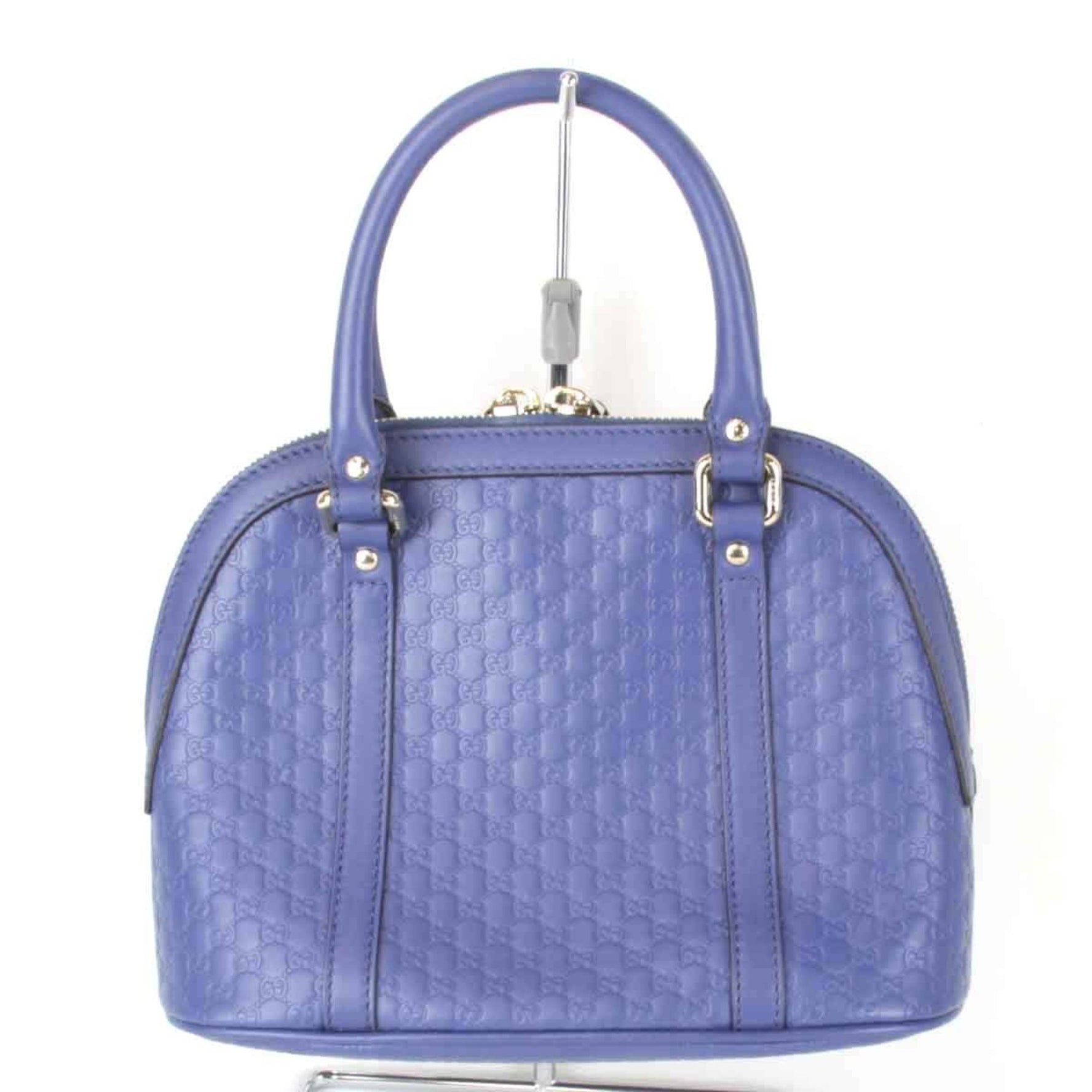 GUCCI Micro Guccissima Handbag Shima Leather Blue Women's 6575240910441T