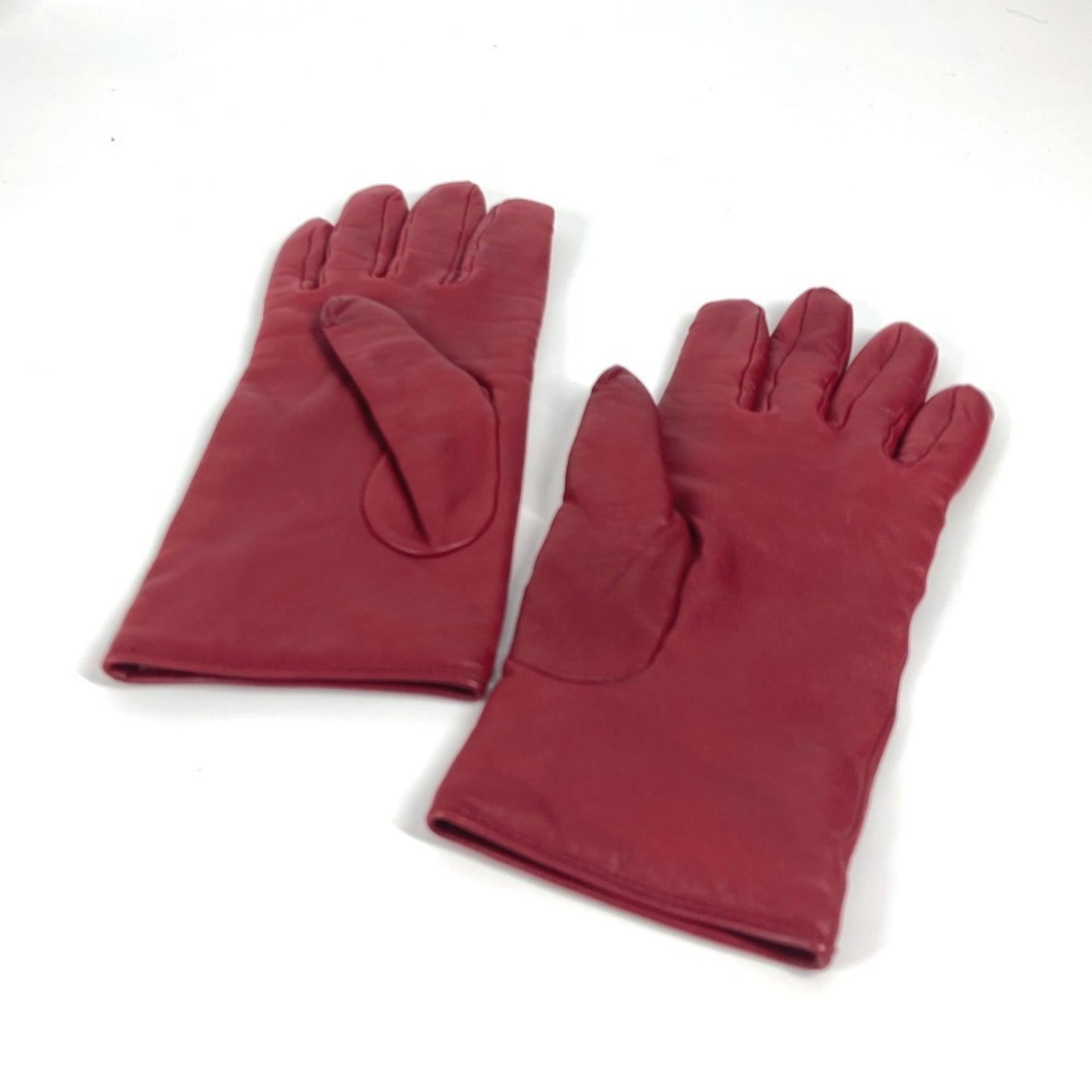 Louis Vuitton V logo leather gloves, accessories, leather, red