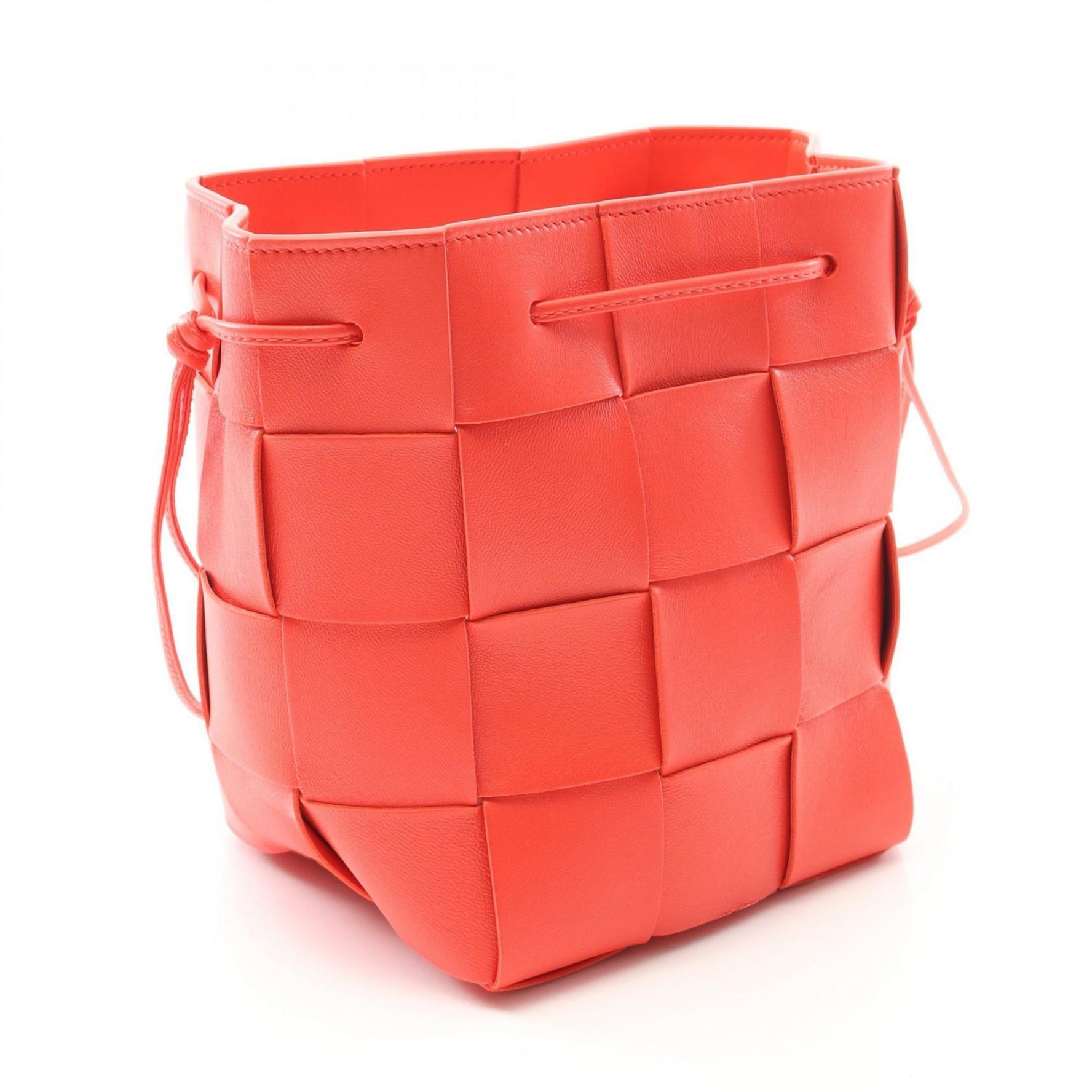 Bottega Veneta Small Cassette Bucket Shoulder Bag, Leather, Red