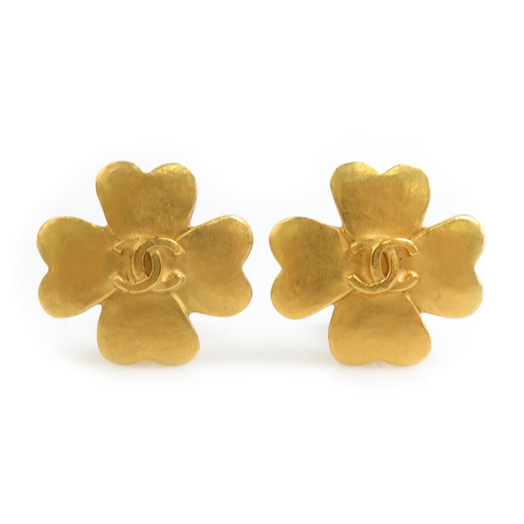 CHANEL Coco Mark Metal Gold Earrings for Women