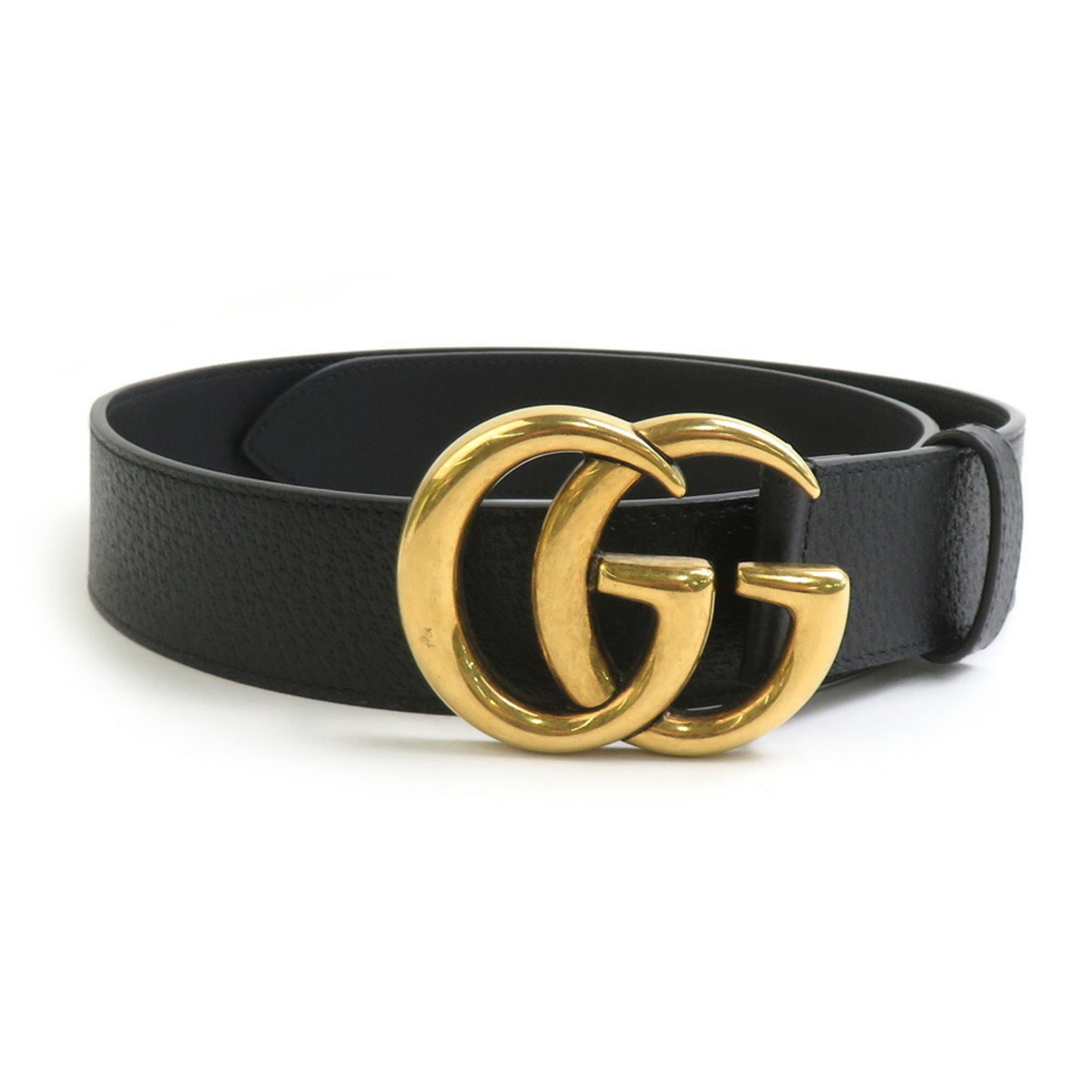 GUCCI GG Marmont Belt Leather Metal Gold