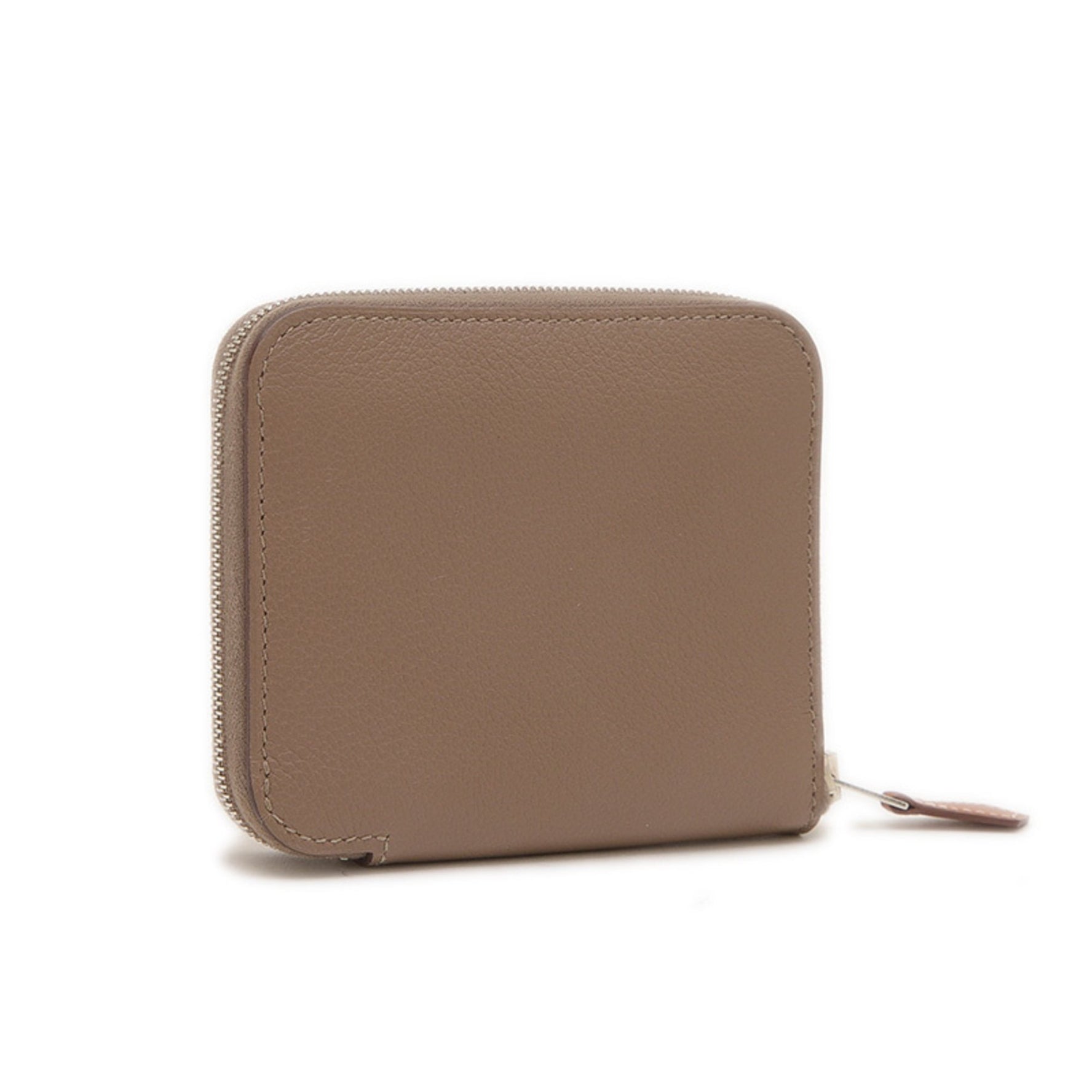 Hermes Azap Compact Silkin Wallet Evercolor Etoupe W Engraved