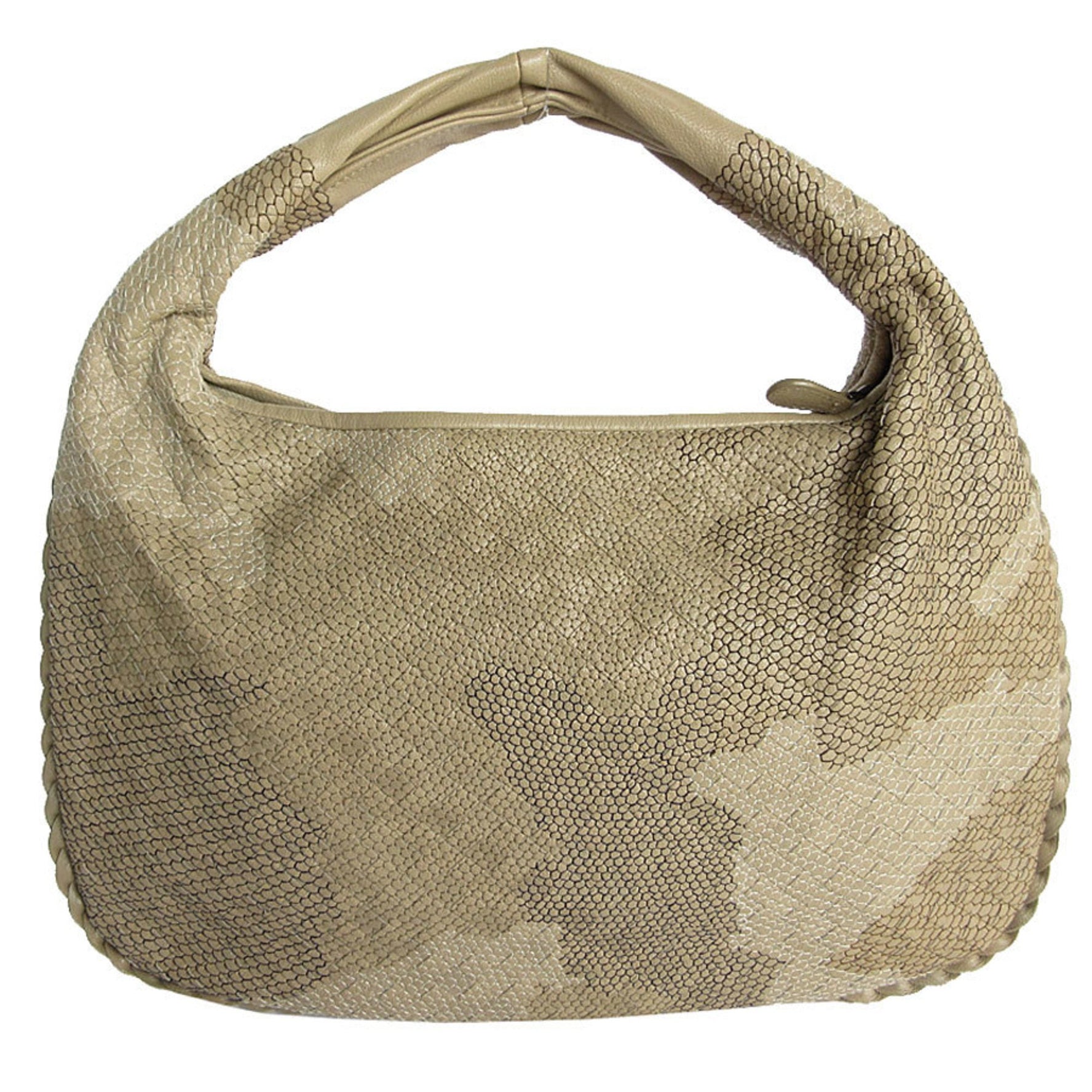 Bottega Veneta Intrecciato Leather Shoulder Bag in Beige Brown