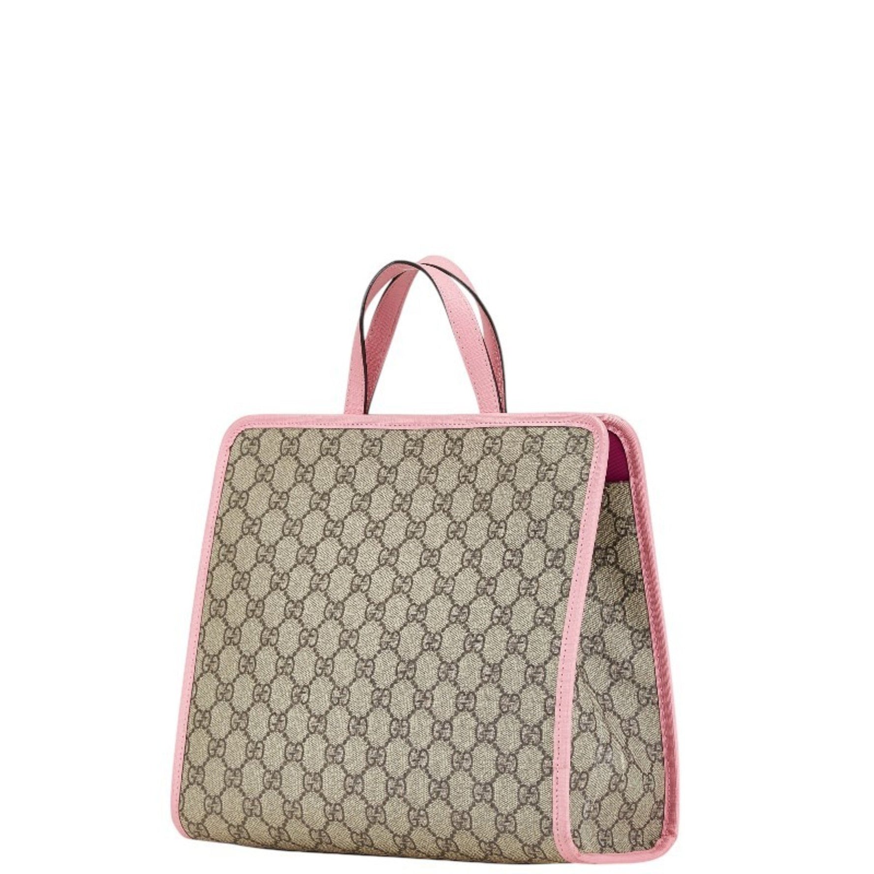 Gucci Children's GG Supreme Strawberry Tote Bag Handbag Beige Pink Multicolor PVC Leather