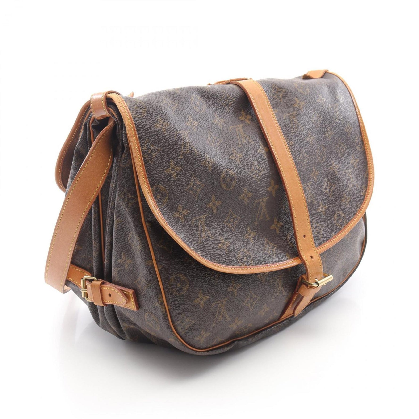 Louis Vuitton Saumur 35 Shoulder Bag, Coated Canvas and Leather, Monogram, Brown