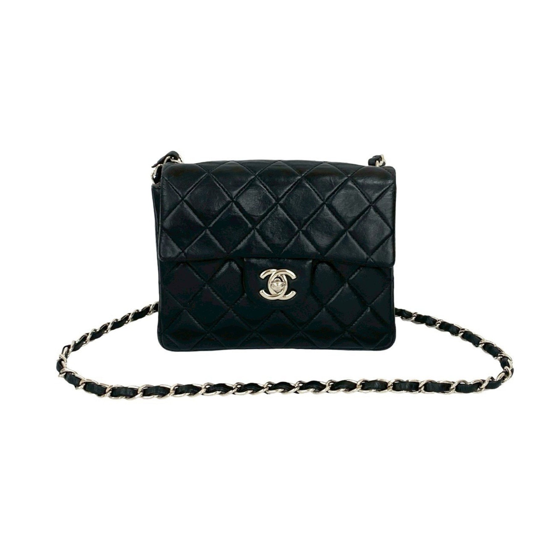 CHANEL Vintage Matelasse Coco Mark Lambskin Chain Shoulder Bag, 163-2