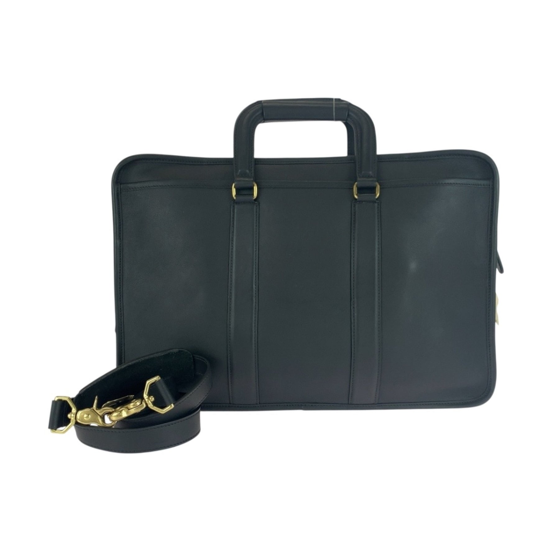 COACH Old 5296 Leather Shoulder Bag with Gold Hardware, Handbag