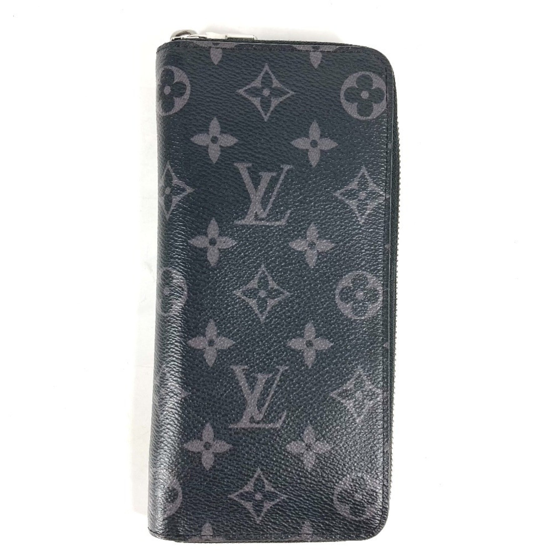LOUIS VUITTON M62295 Monogram Eclipse Zippy Wallet Vertical Round Zipper Long in Canvas, Men's, Black