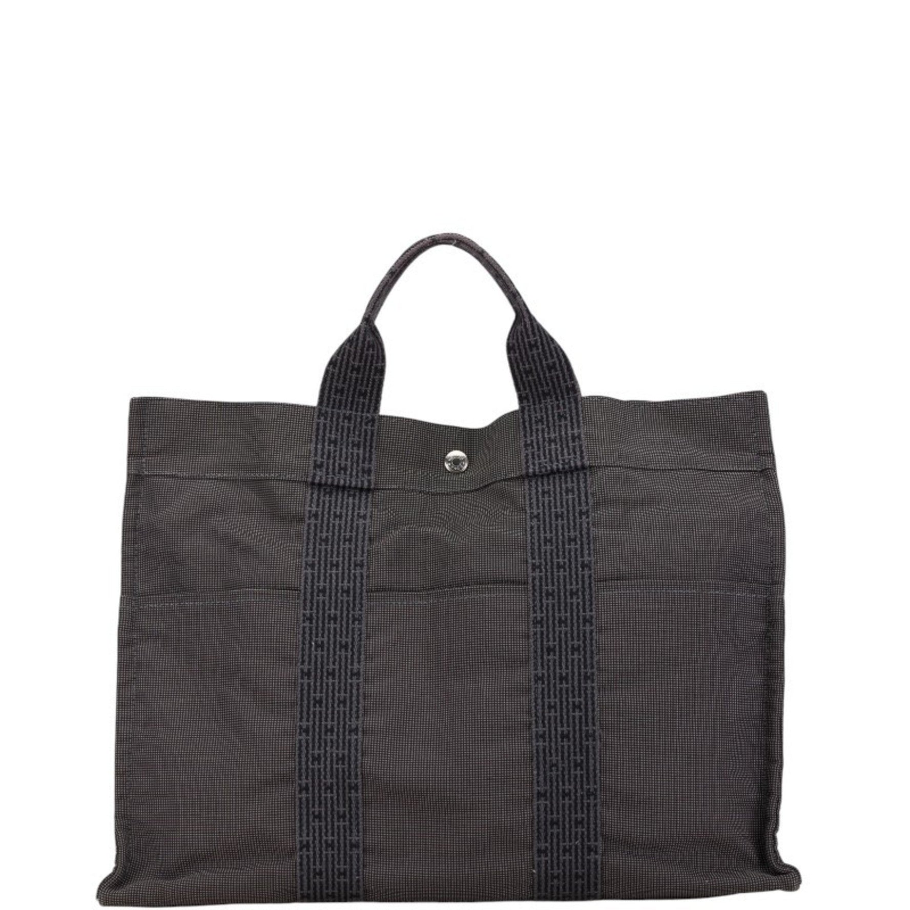 Hermes Air Line MM Tote Bag Grey Canvas Women's HERMES