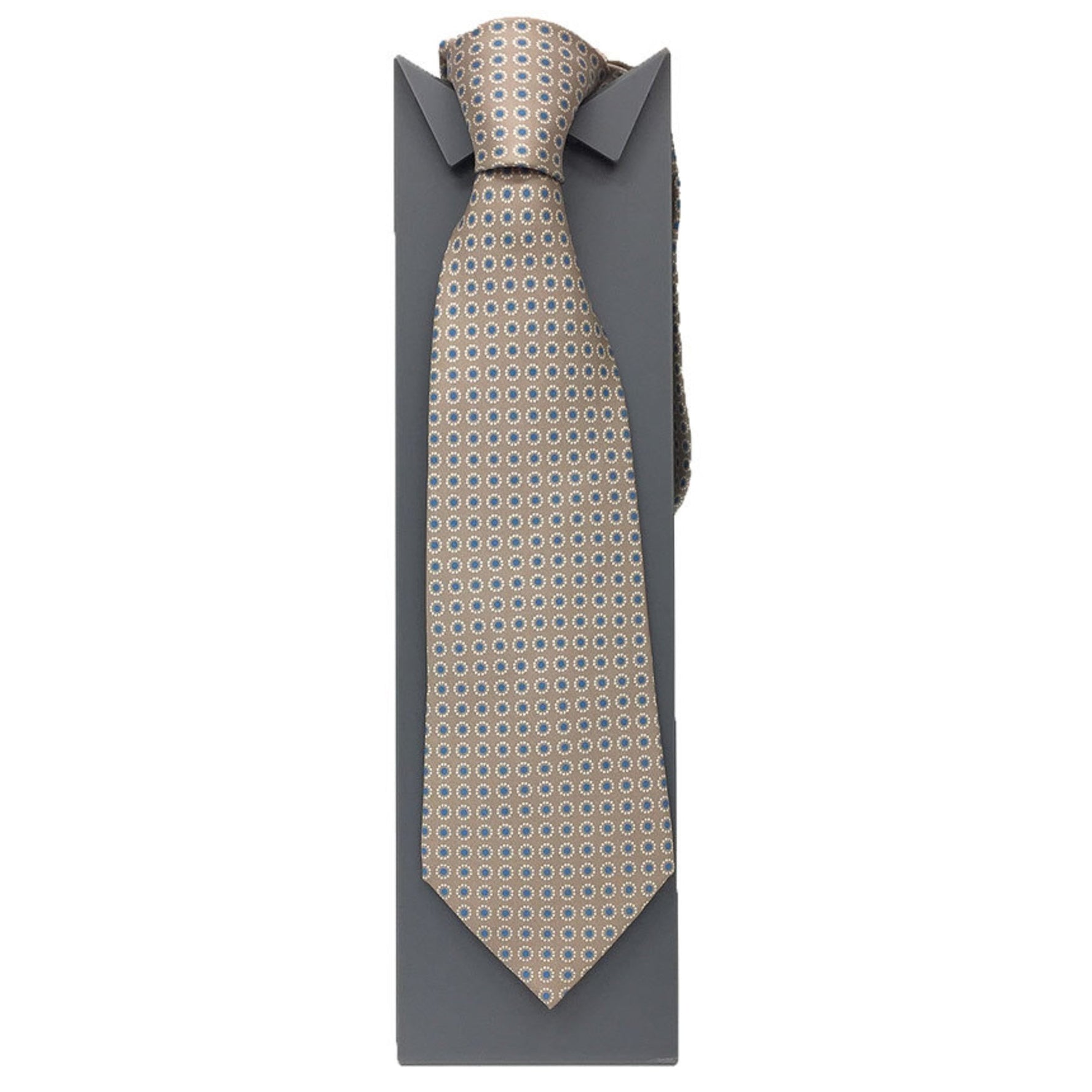 Hermes HERMES tie floral pattern 100% silk greige men's