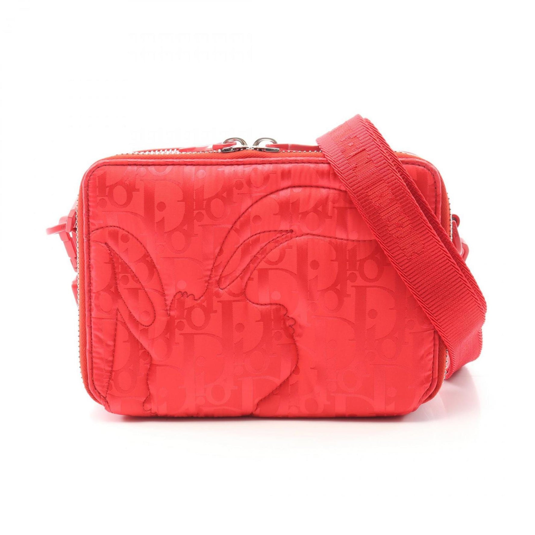 Christian Dior Dior Christian x ERL Mirage Shoulder Bag, Nylon and Leather, Red