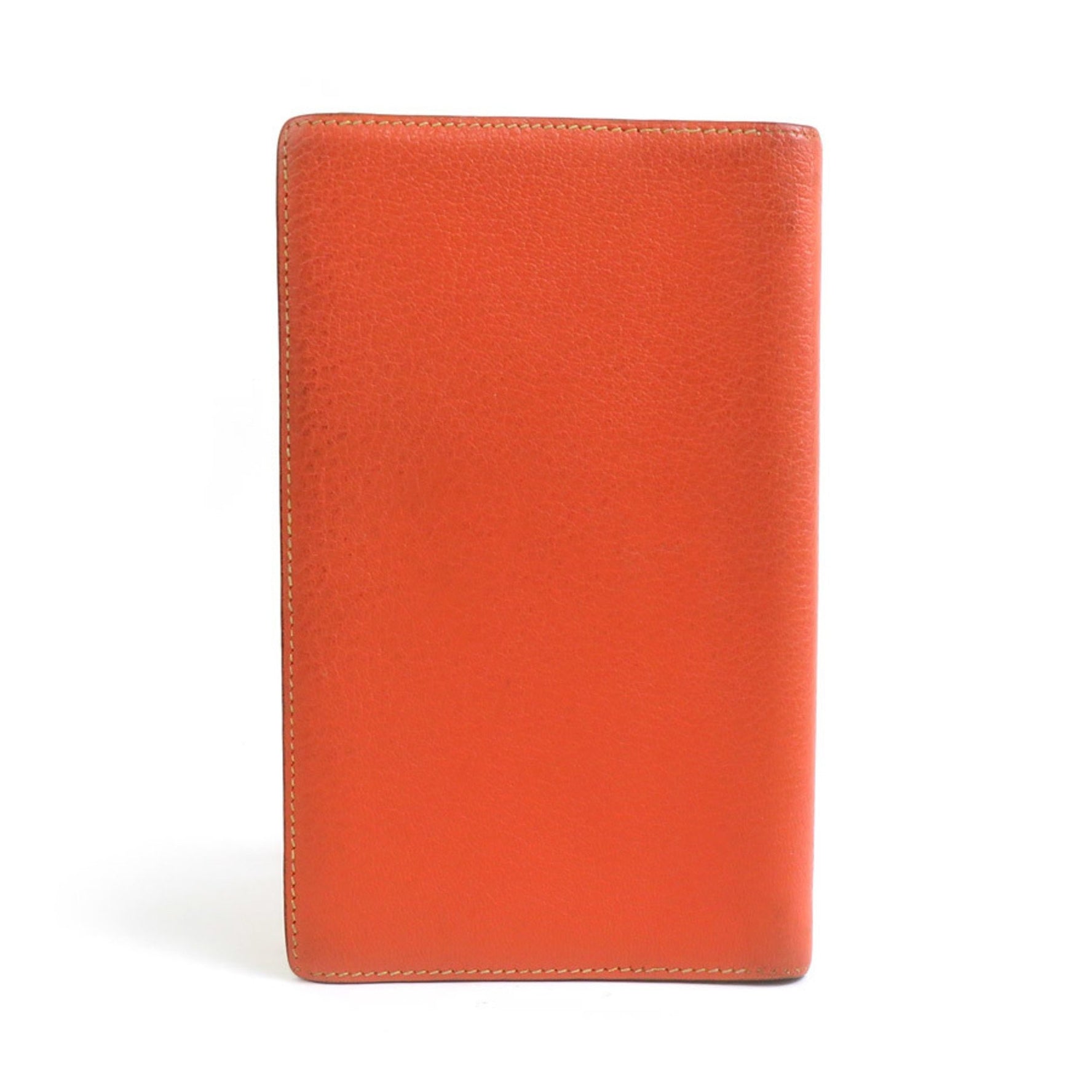 Hermes Notebook Cover Leather Orange Yellow Men's