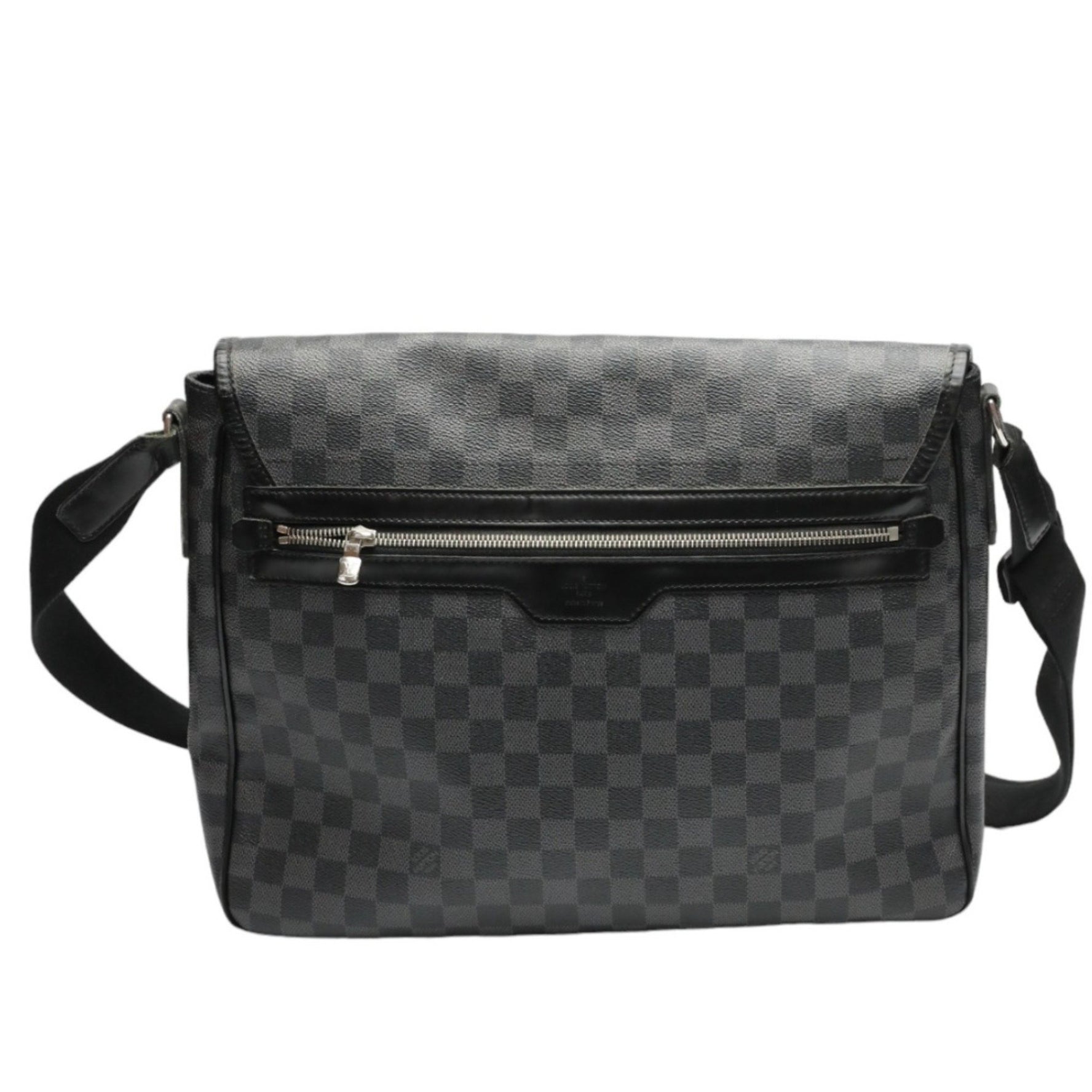 Louis Vuitton Shoulder Bag Damier Graphite Daniel GM Leather