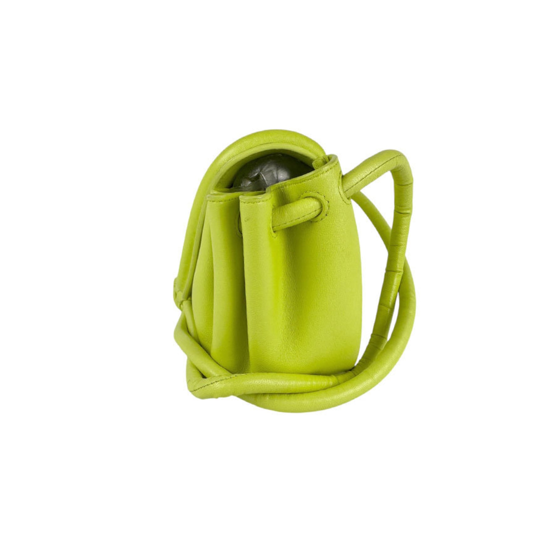 BOTTEGA VENETA shoulder bag beak leather green yellow