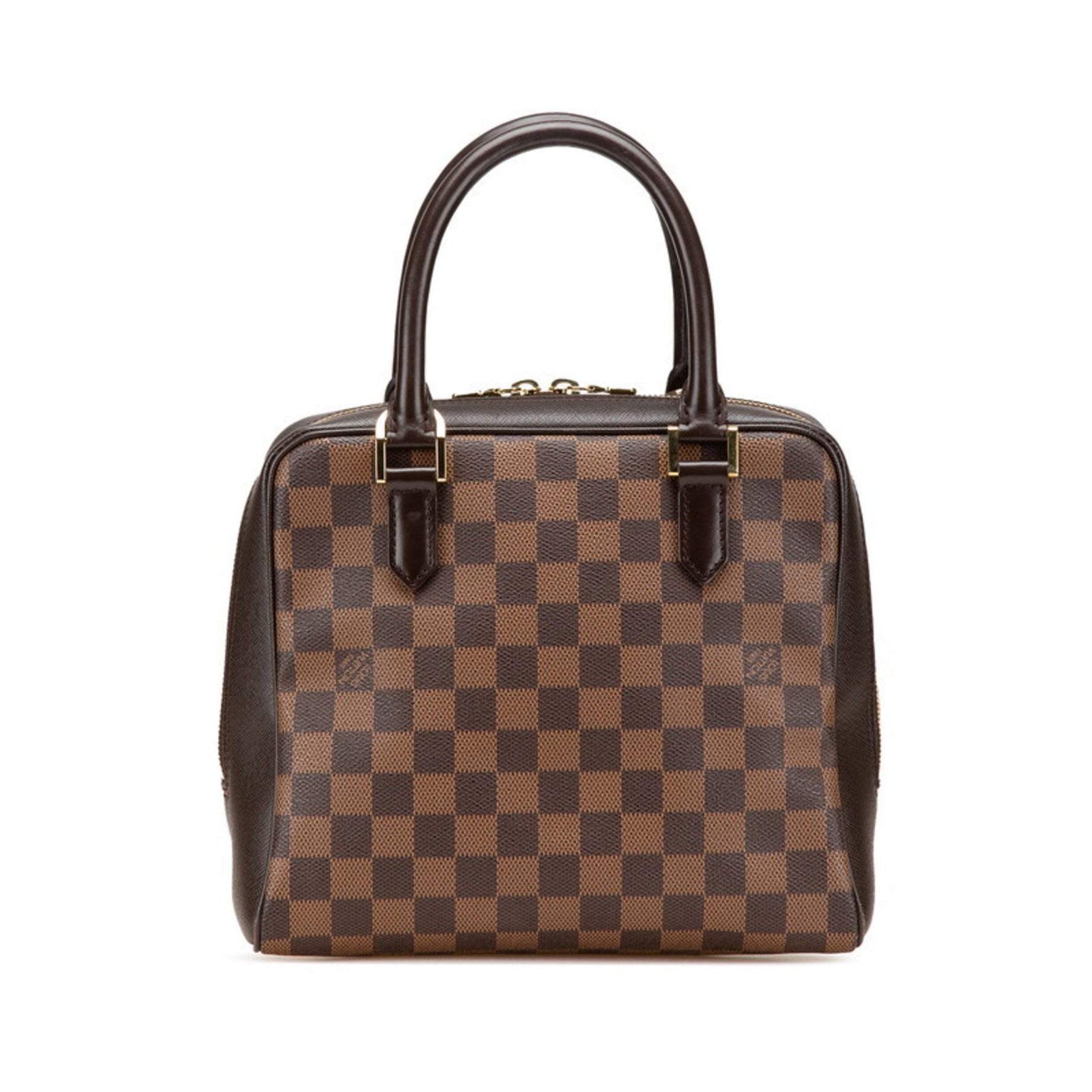 Louis Vuitton Damier Brera Handbag Brown Leather LOUIS VUITTON