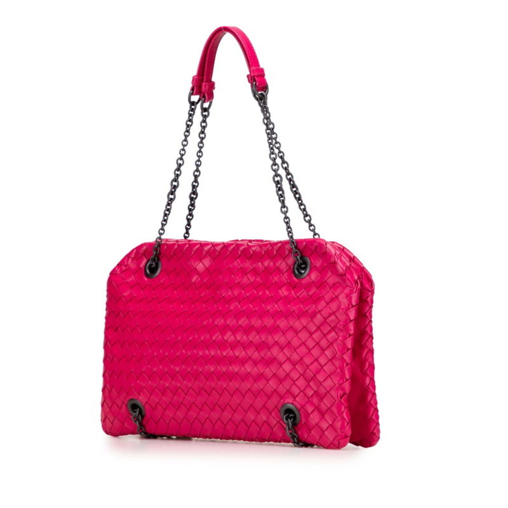 Bottega Veneta Intrecciato Chain Shoulder Bag in Leather