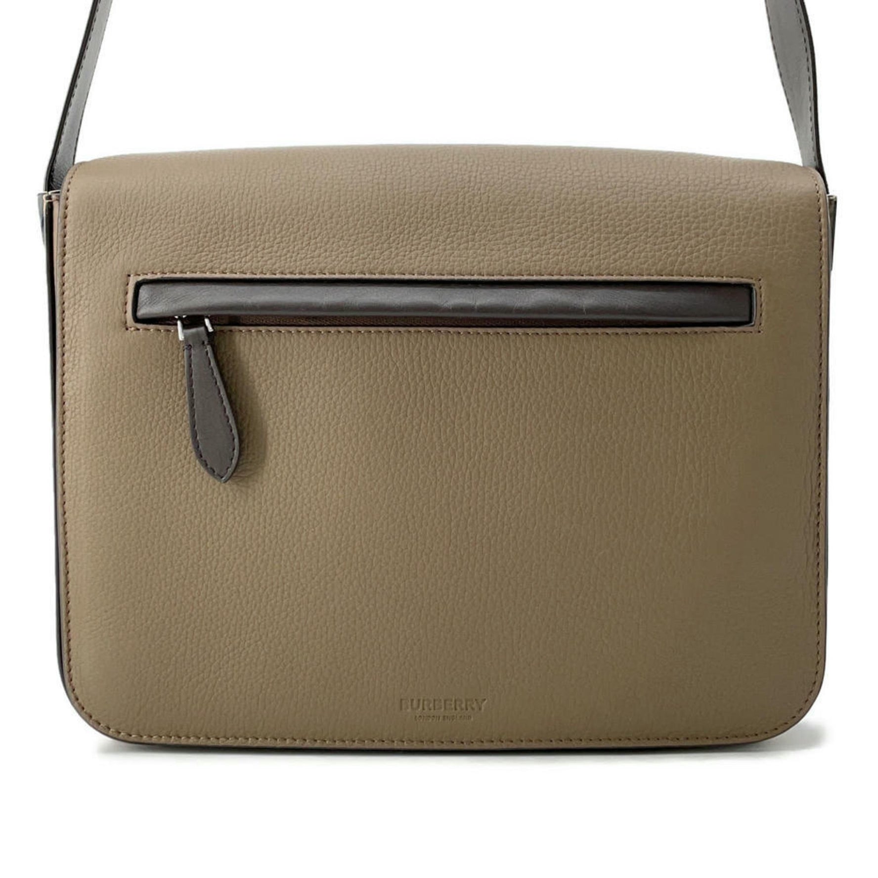 Burberry shoulder bag flap leather BURBERRY