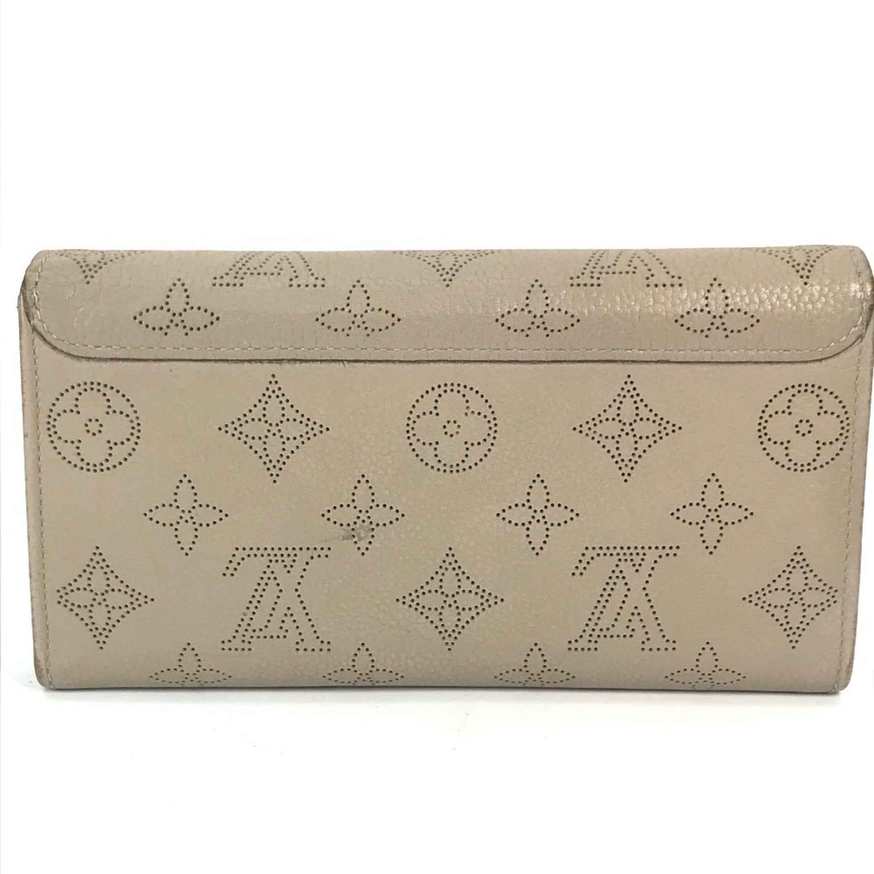 Louis Vuitton M60144 Women's Leather Long Wallet (bi-fold) Beige,Galle,Iris