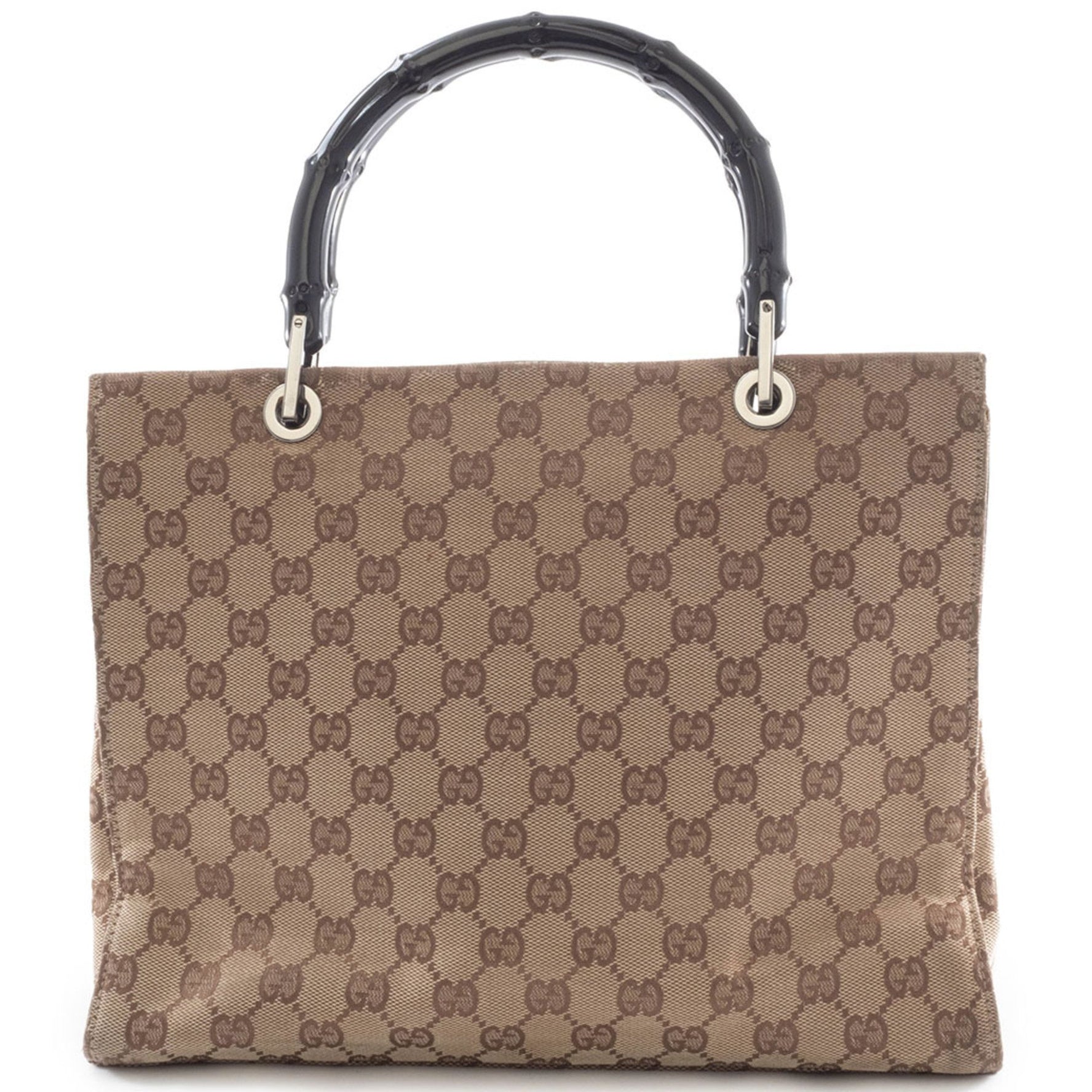 Gucci Bamboo 002 1016 Canvas Bag in Beige and Black