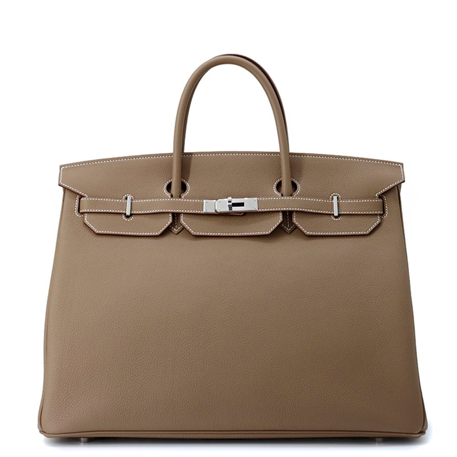 Hermes Birkin 40 Etoupe Togo B Stamp Handbag