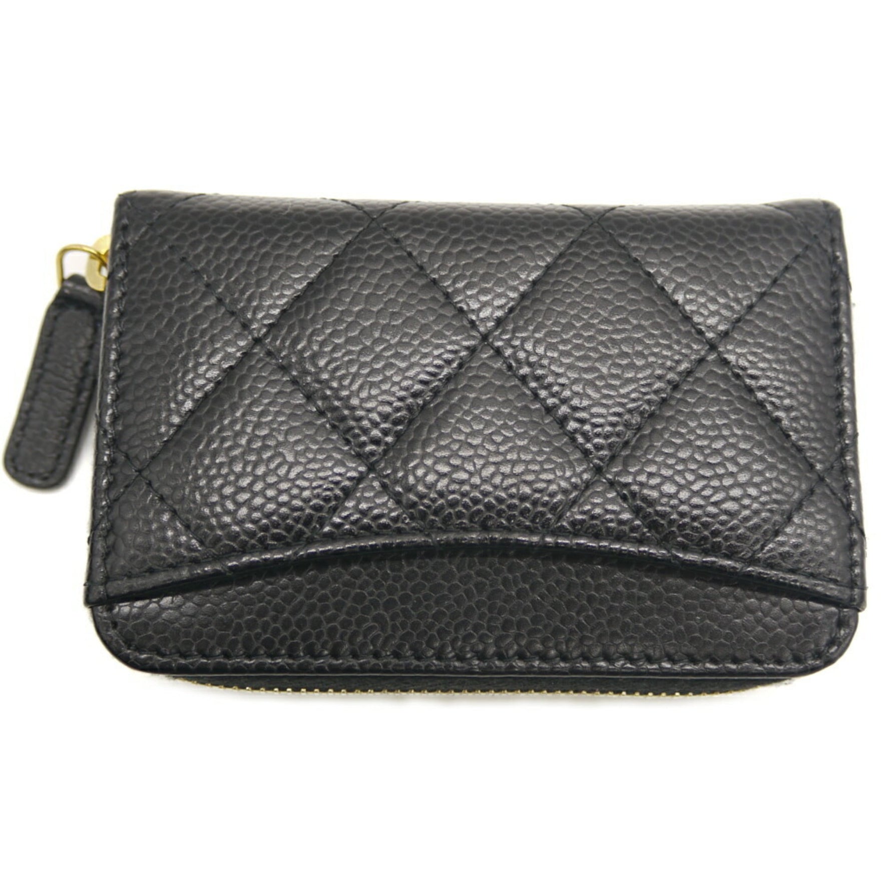 CHANEL Matelasse Zip Coin Case Coco Mark Caviar Skin
