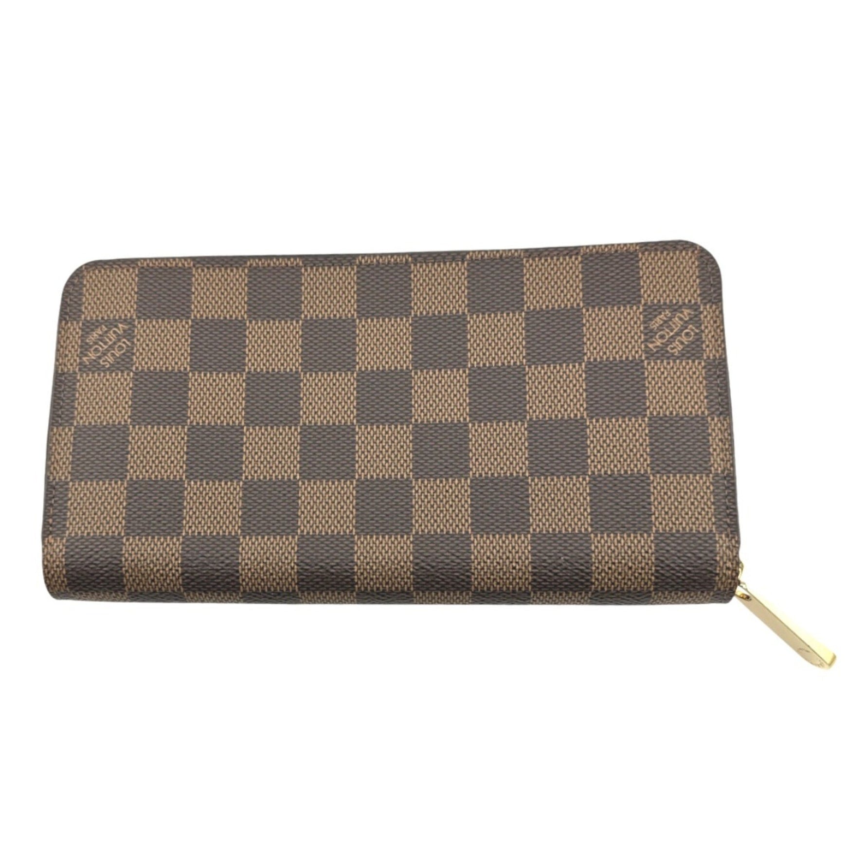 Louis Vuitton LOUIS VUITTON Long Wallet Round Damier Zippy Canvas N60015 Ebene LV